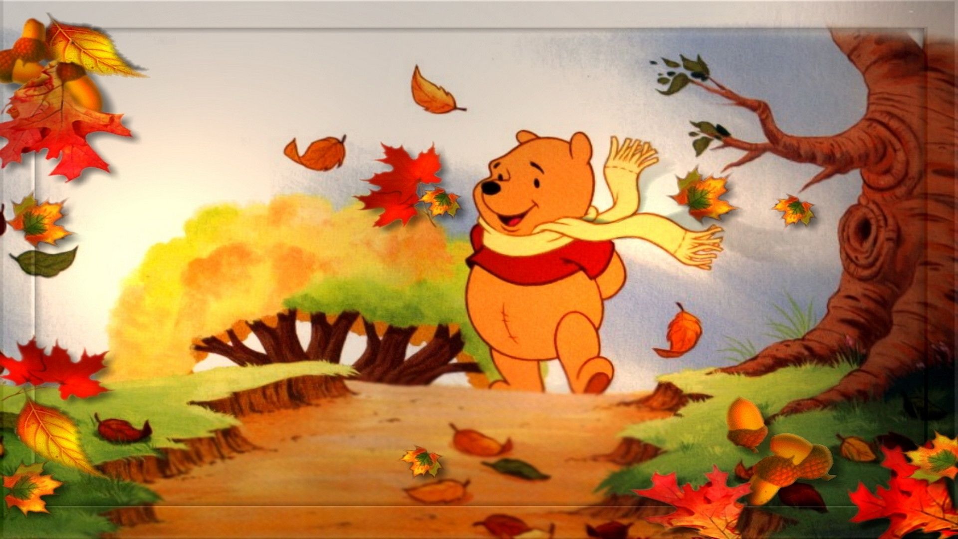 Winnie the Pooh autunno foglie, Disney, 1920x1080 Full HD 1080p, Desktop