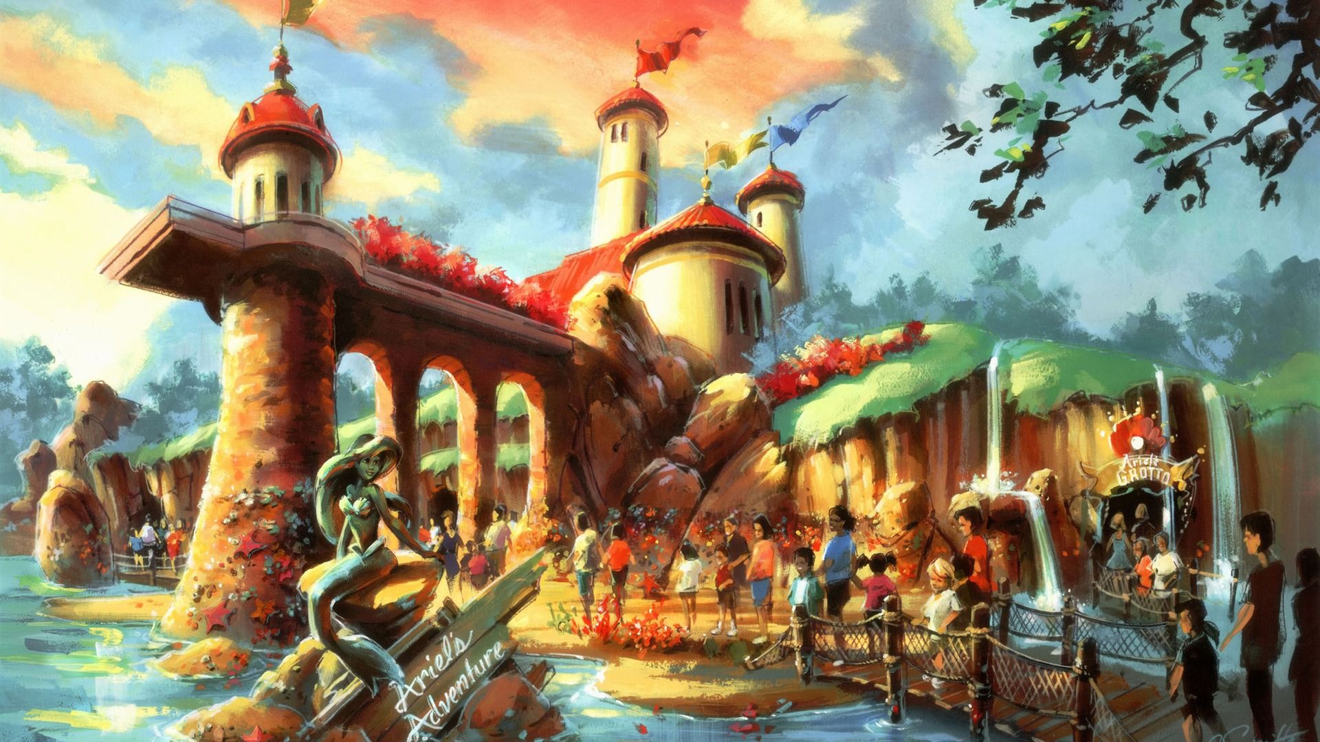Collage personaggi Disney classici, 1024x768 HD, PC