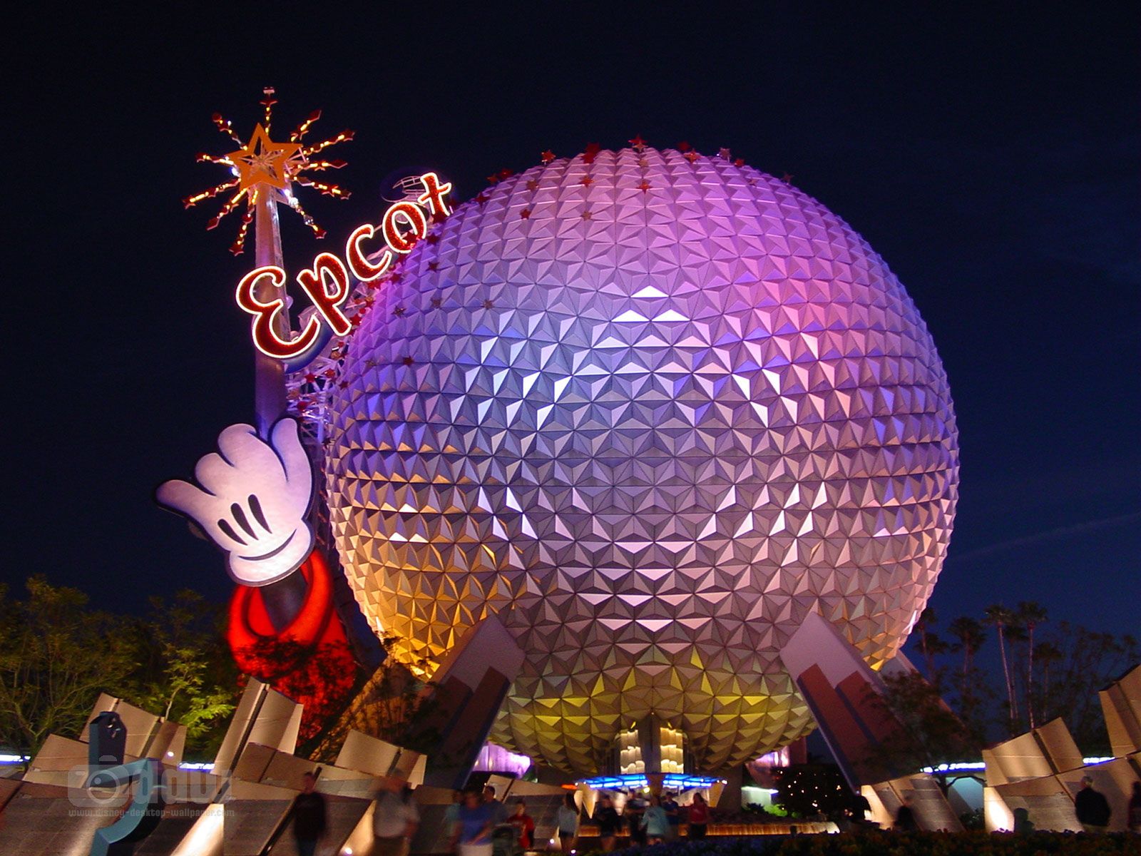 Sfera Epcot Disney notturna, 1600x1200 HD, Desktop