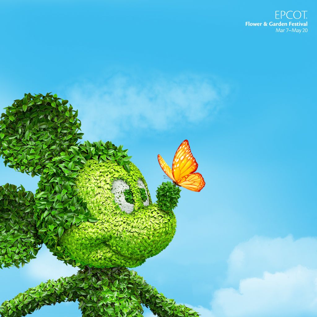 Topiaria Mickey Mouse Epcot farfalla, 1024x1024 HD, PC Desktop