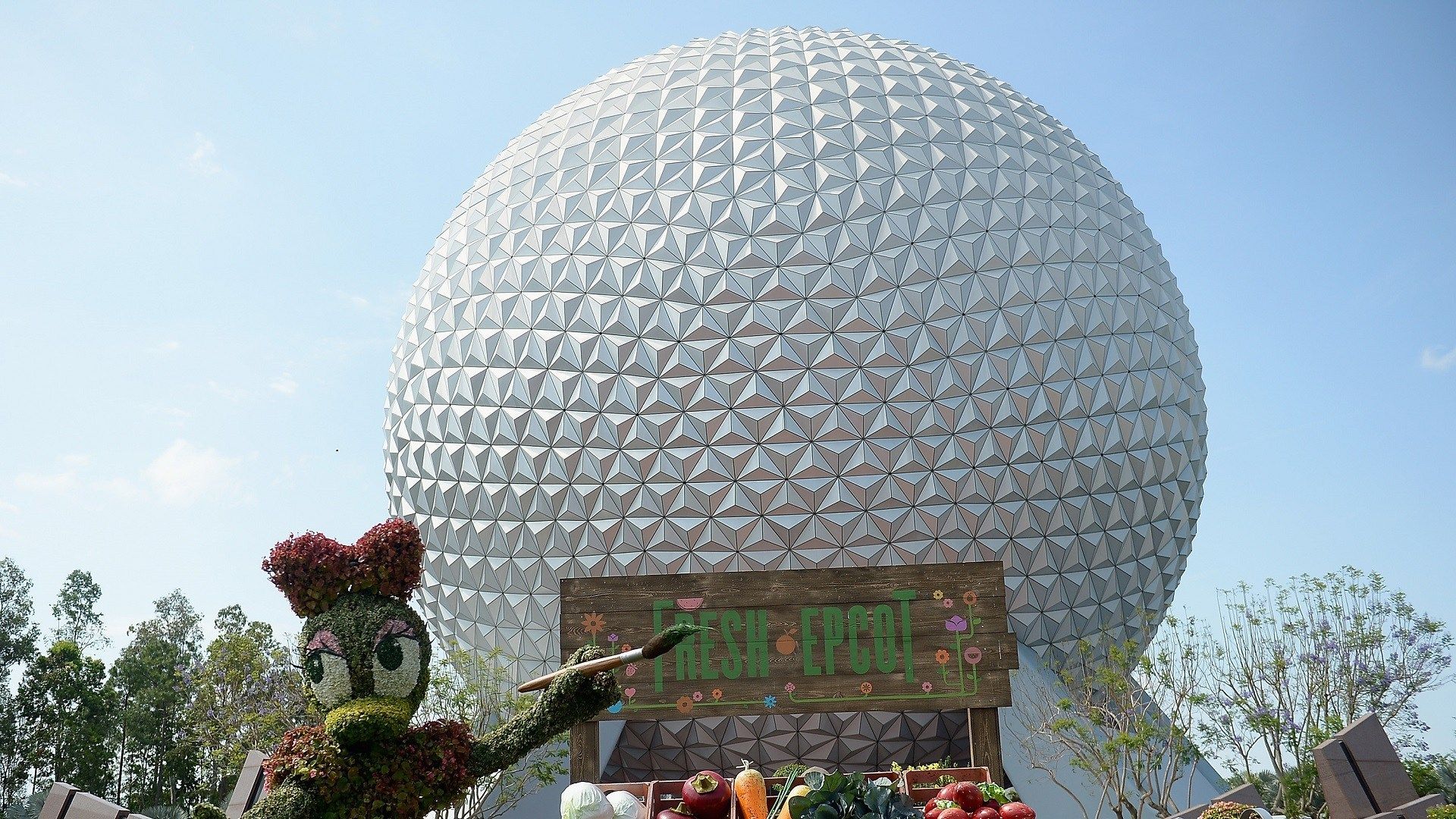 Sfera Epcot Disney con cascata, 1024x768 HD, Desktop