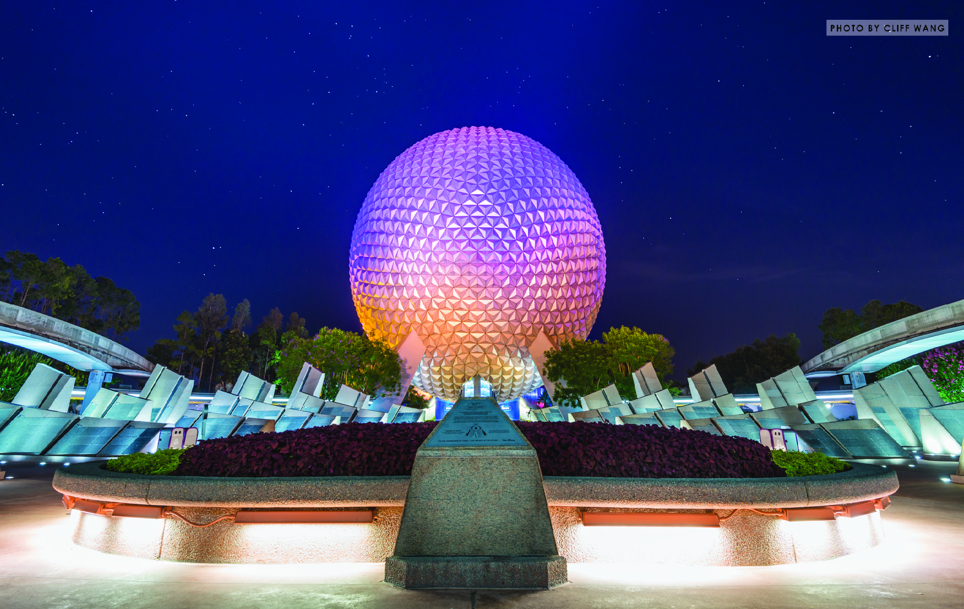 Spaceship Earth Epcot notturno, 1900x1200 900p, Desktop