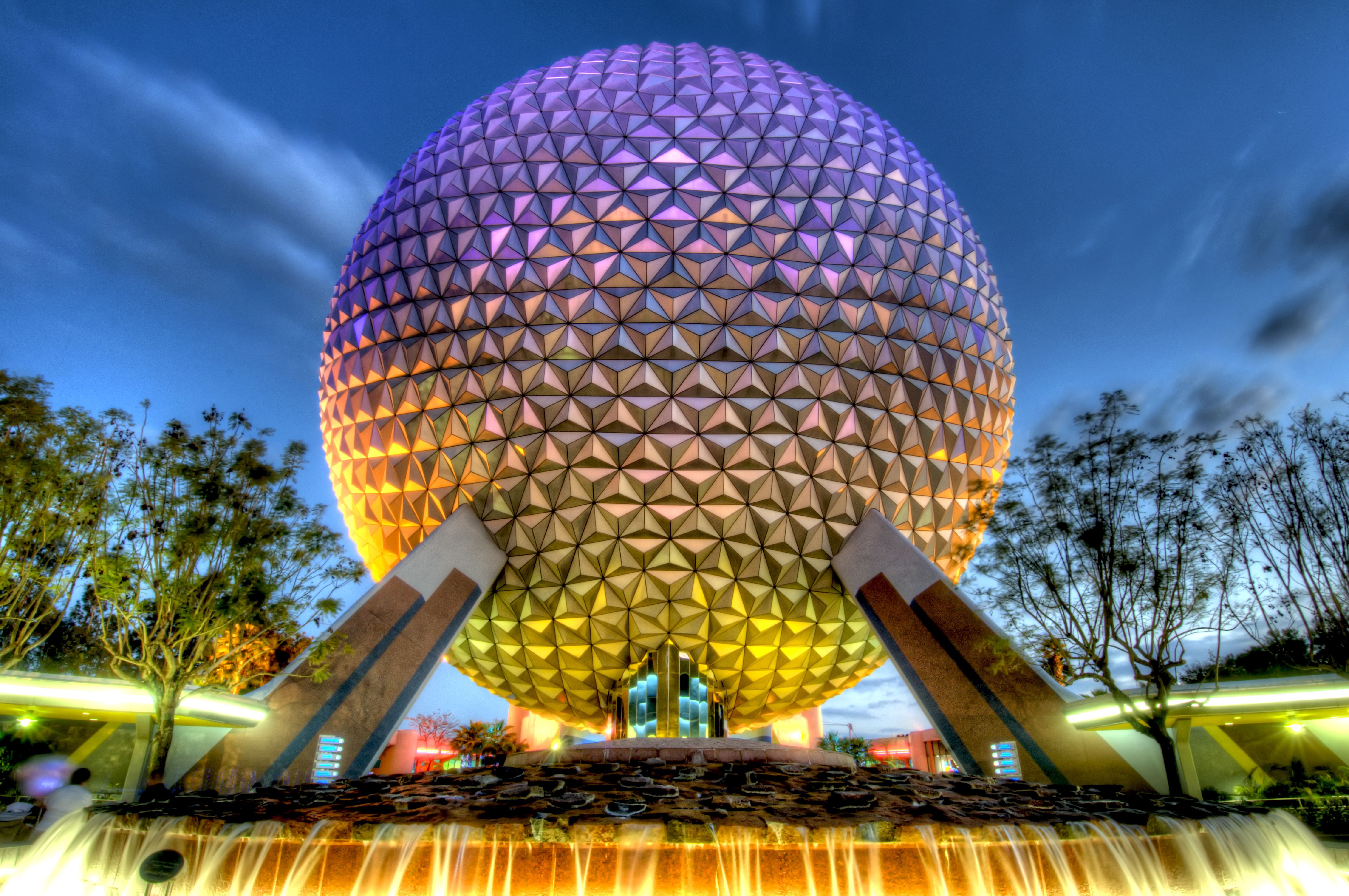 Sfera Epcot Spaceship Earth notte, 5873x3900 Ultra HD, 4K TV