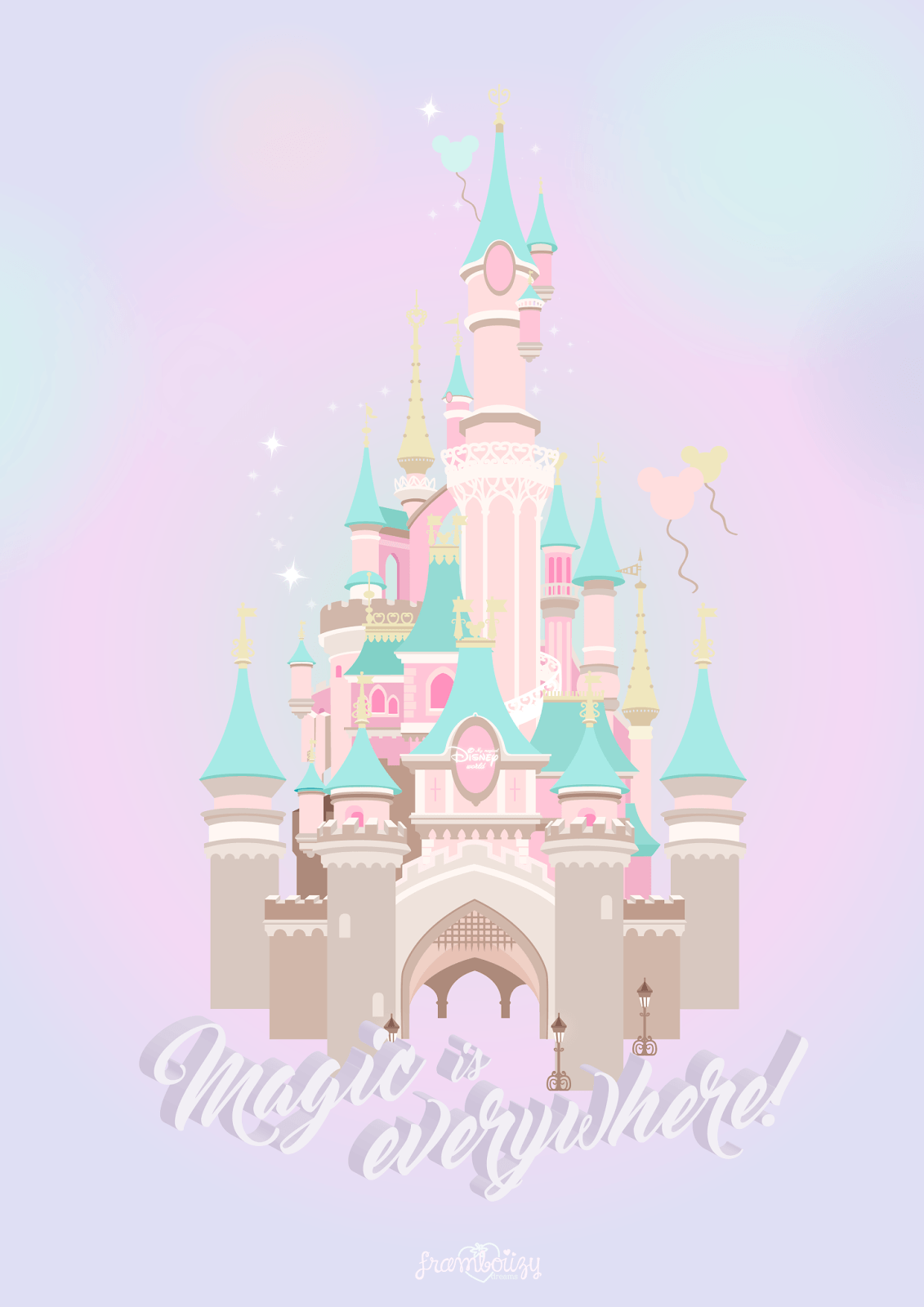 Castello Disney pastello, classici d'animazione, 1131x1600 Full HD Verticale, iPhone