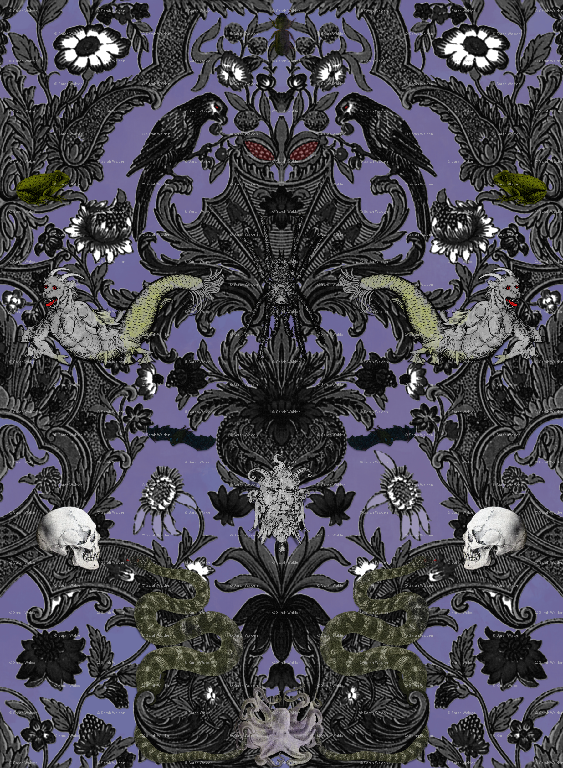 Motivo damascato viola gotico, 1799x2451 Full HD Verticale, iPhone
