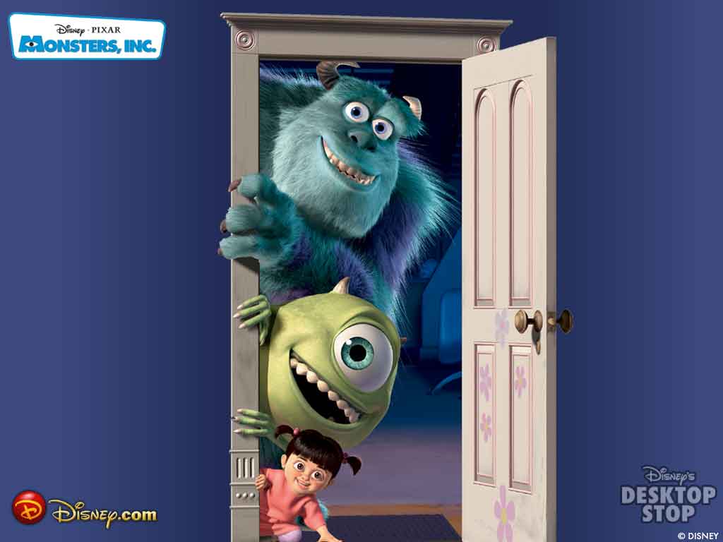 Sulley, Mike e Boo, Monsters Inc, 1024x768 HD, PC Desktop