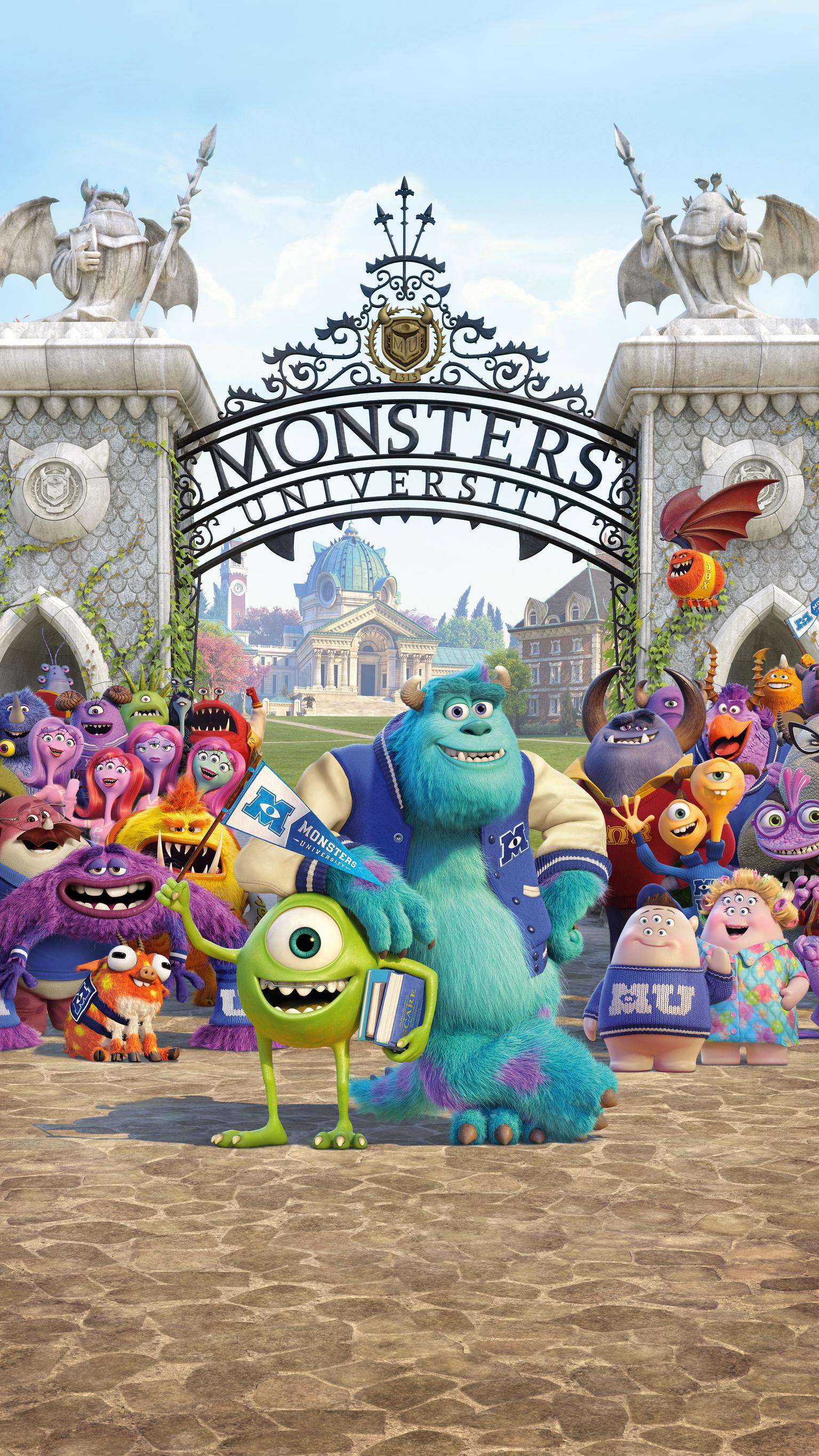 Monsters University personaggi Disney Pixar, 1536x2732 Verticale, OnePlus