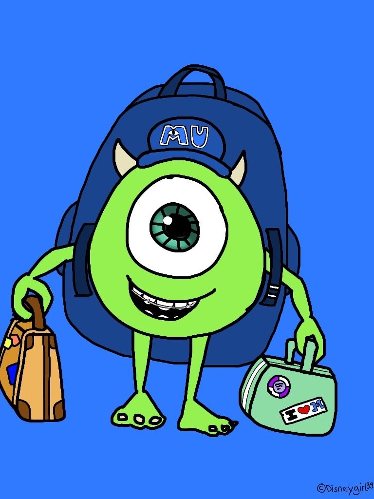 Mike Wazowski con zaino MU, 768x1024 Verticale, Telefono