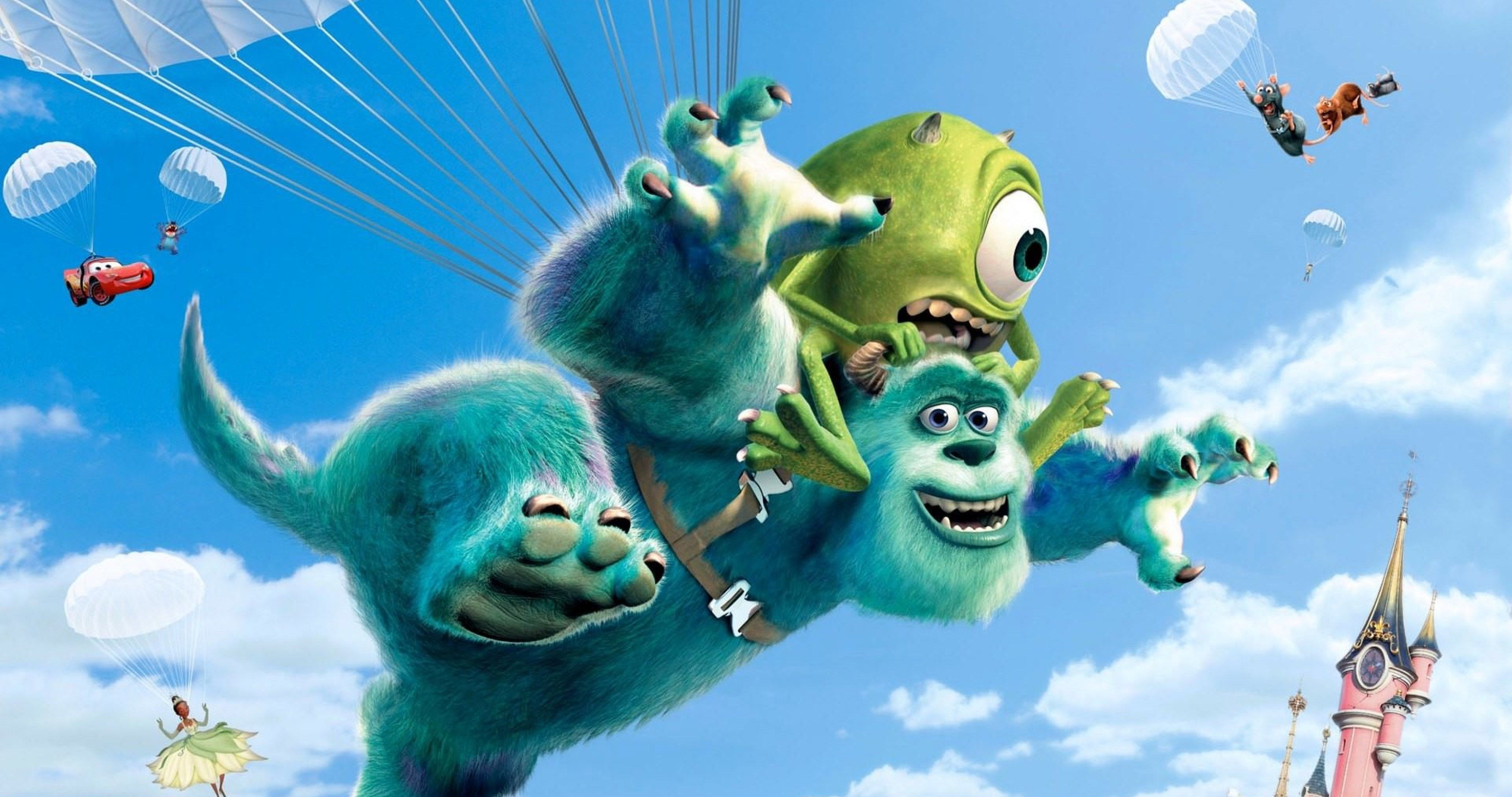 Sulley e Mike paracadute, 4096x2160 UHD, PC 4K