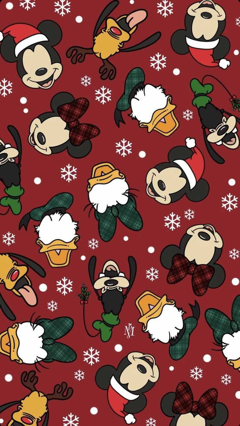 Personaggi Disney natalizi pattern, 828x1466 Verticale, POCO