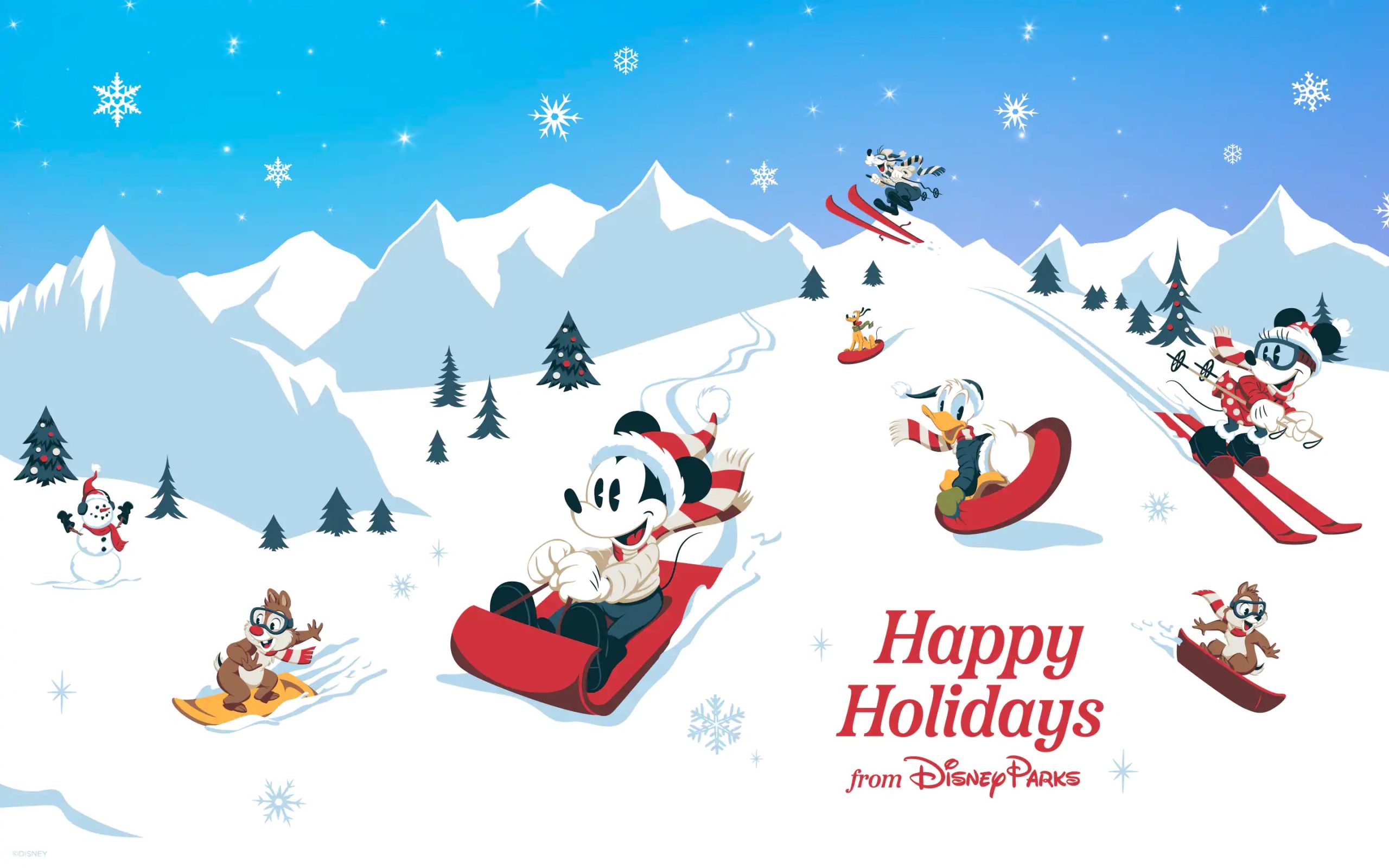 Personaggi Disney sulla neve, 2560x1600 WQXGA, PC