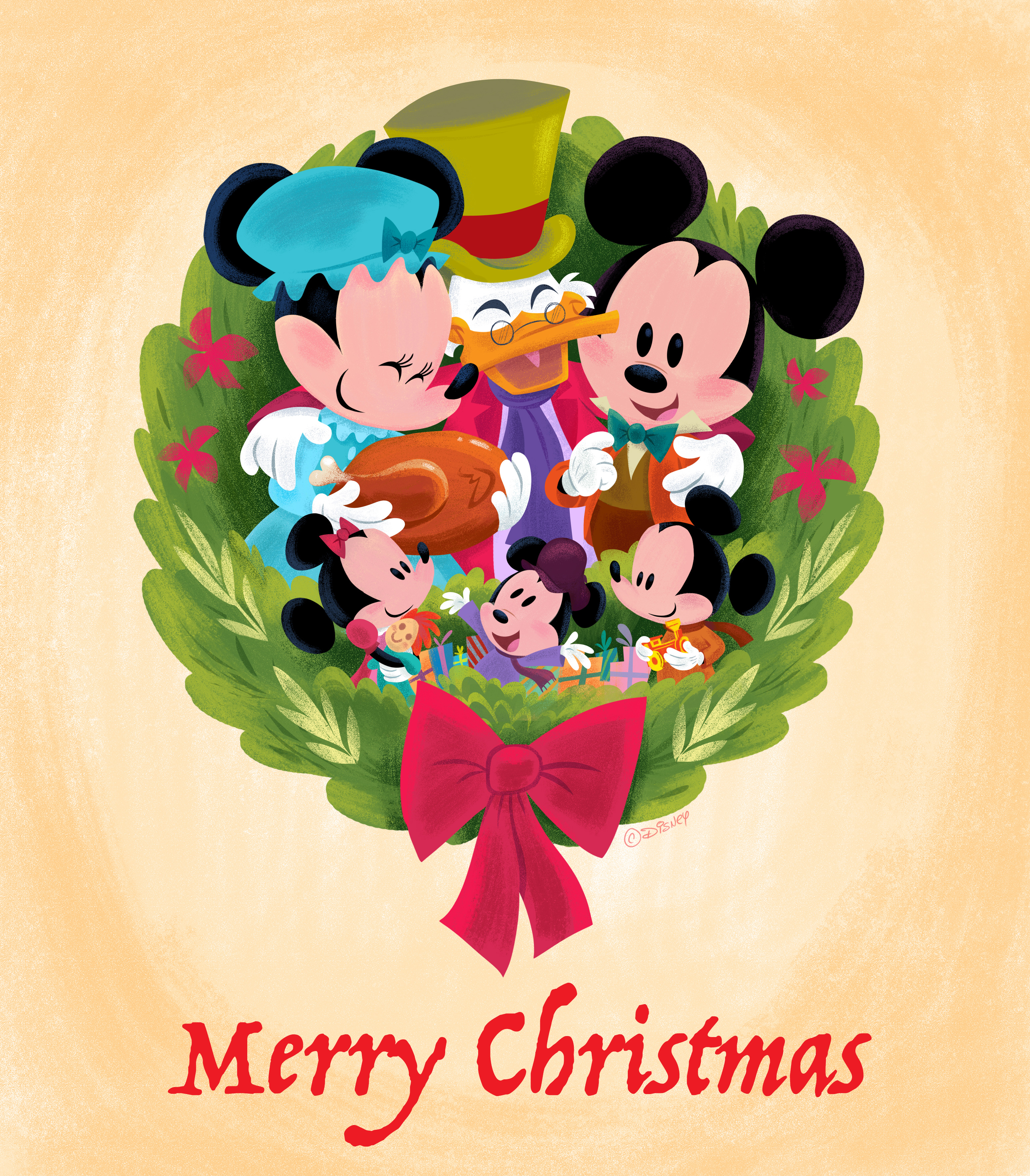Personaggi Disney ghirlanda natalizia, classici d'animazione, 3091x3529 Verticale, Mobile