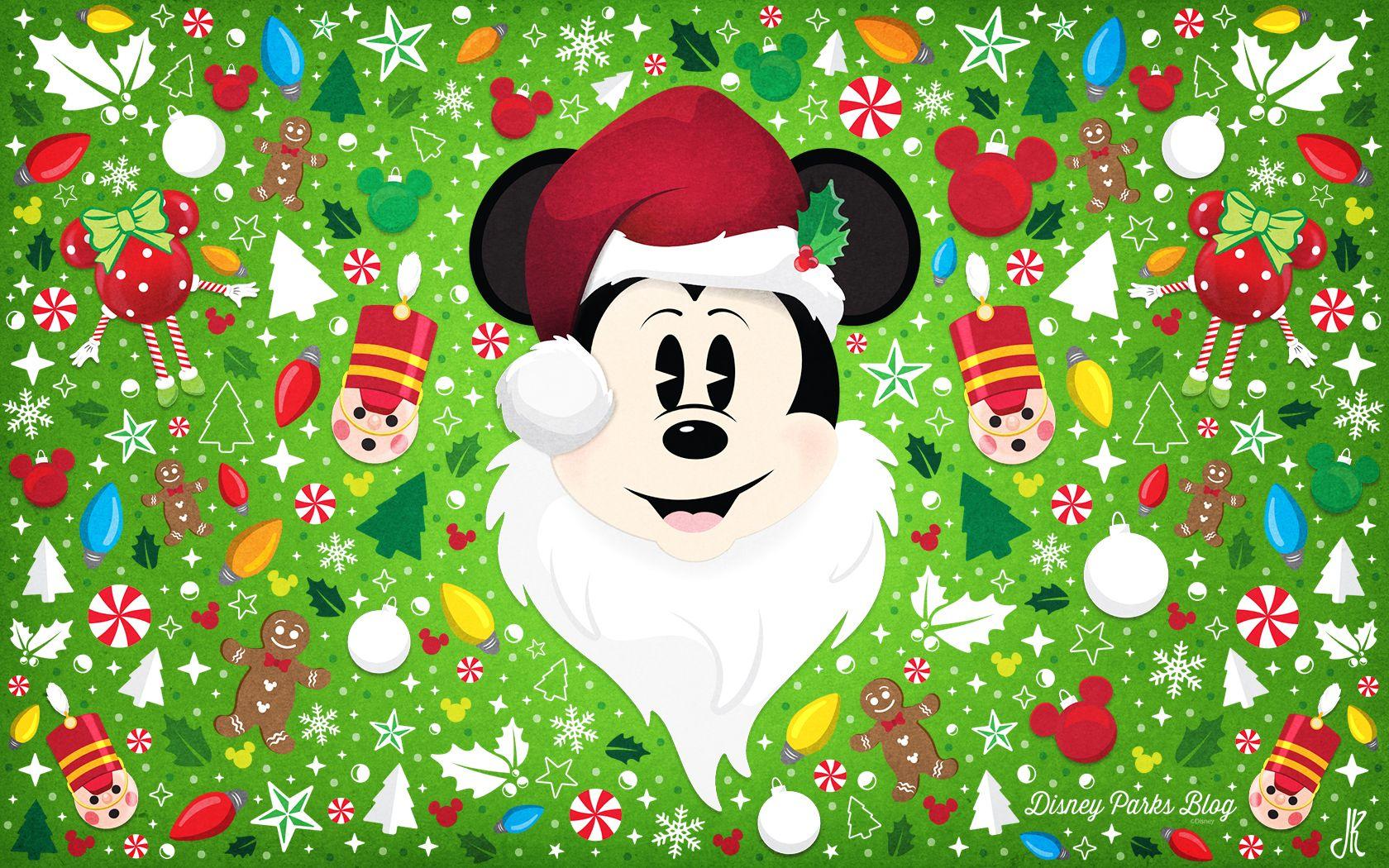 Topolino Babbo Natale sfondo verde, 1680x1050 HD, Laptop