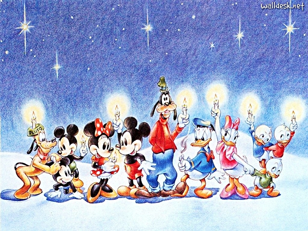 Personaggi Disney candele Natale, 1024x768 HD, PC