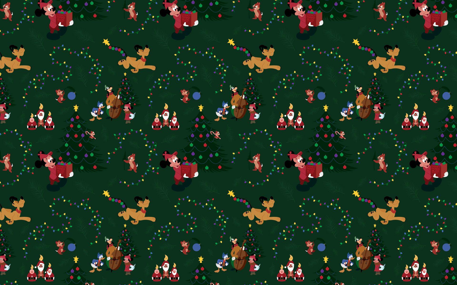 Personaggi Disney pattern natalizio verde, 1920x1200 WUXGA, Laptop