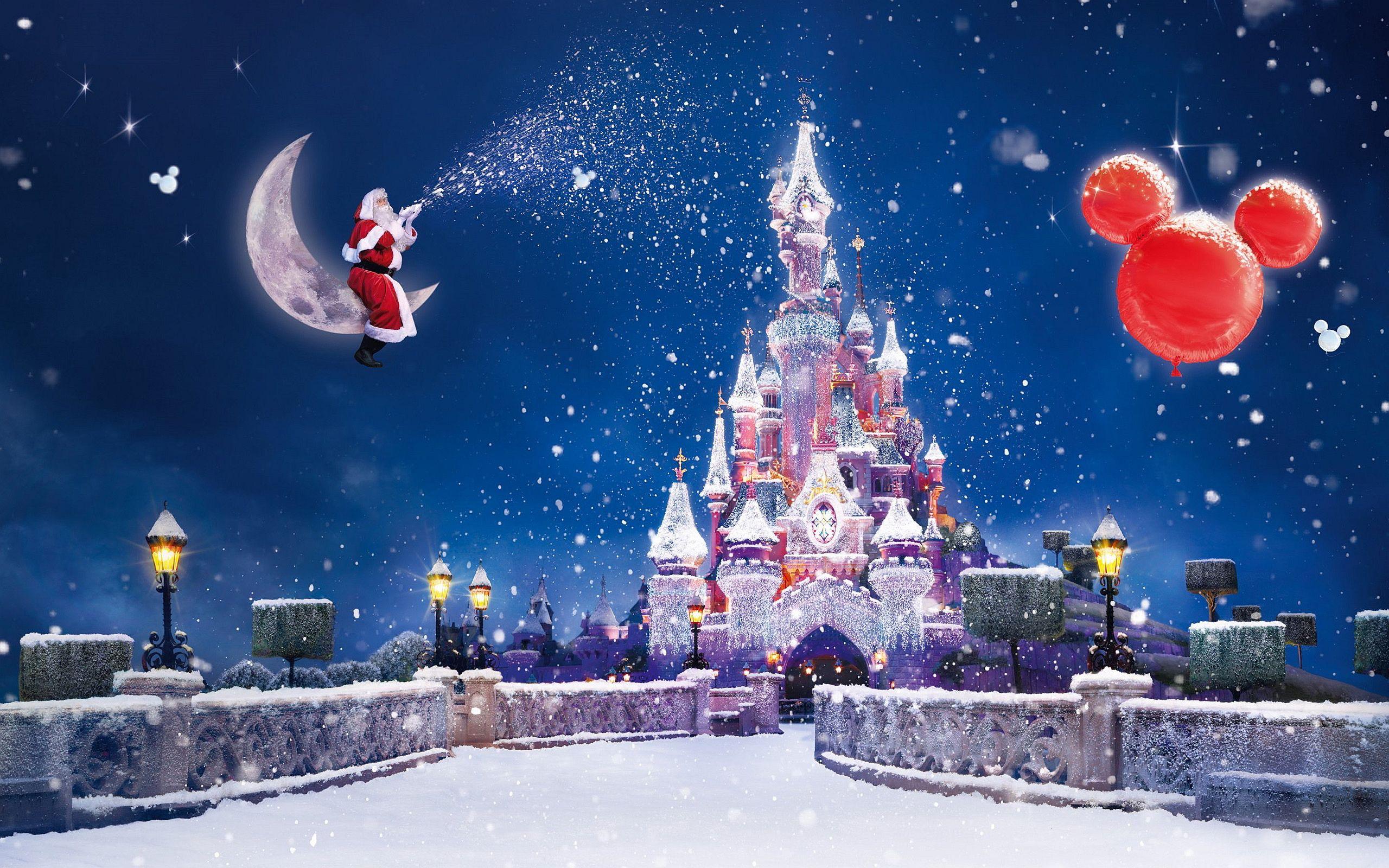 Castello Disney Natale neve, classici d'animazione, 2560x1600 WQXGA, Desktop
