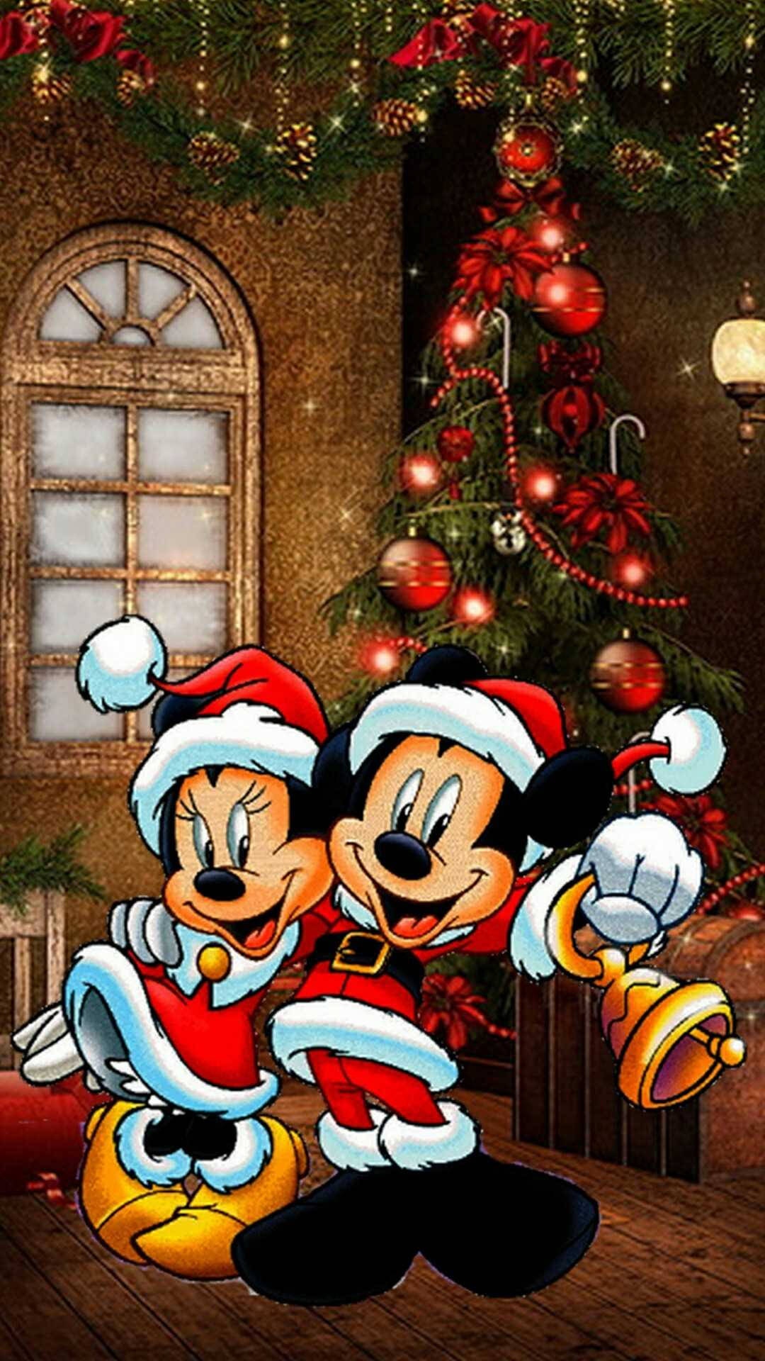 Topolino e Minnie natalizi, Mickey Mouse, 1080x1920 Full HD Verticale, Smartphone