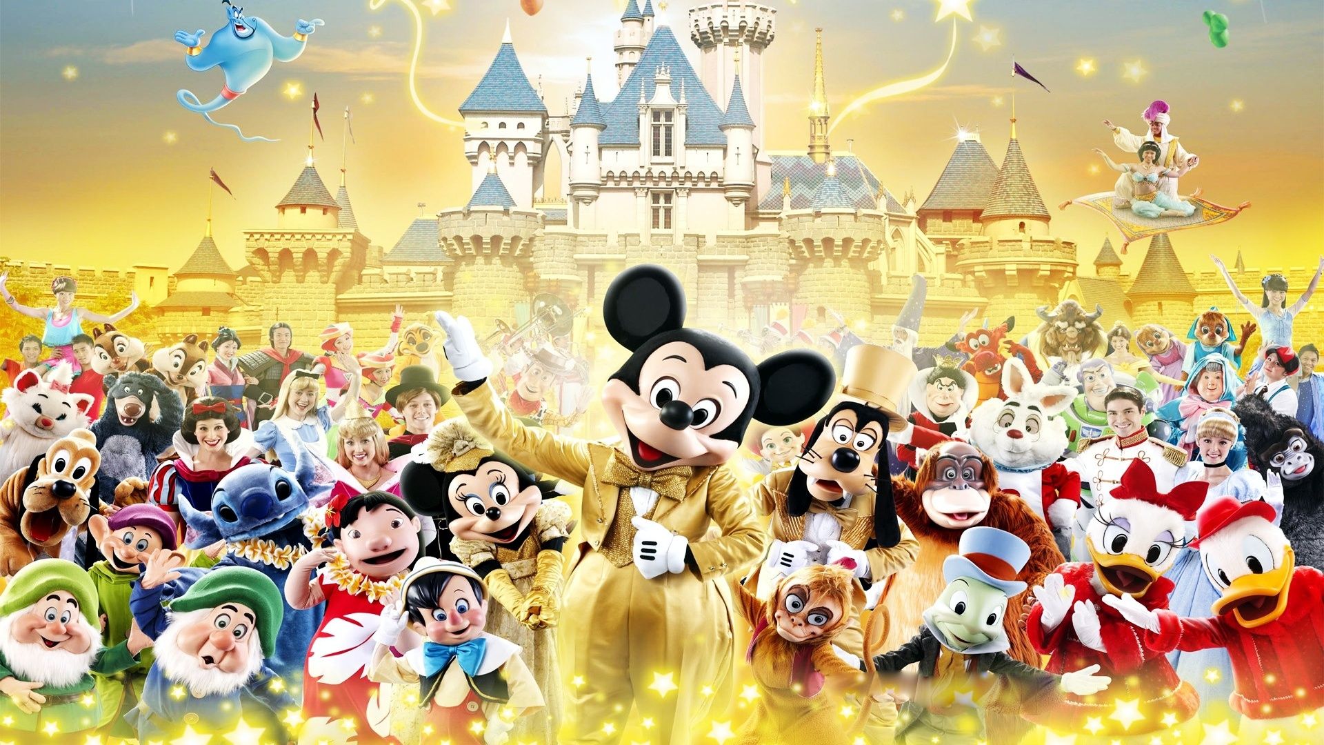 Personaggi Disney castello dorato, 1920x1080 Full HD 1080p, PC Desktop