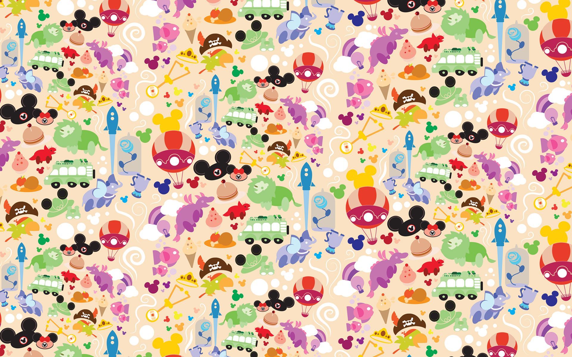 Pattern personaggi Disney colorati, 1920x1200 Full HD+, PC