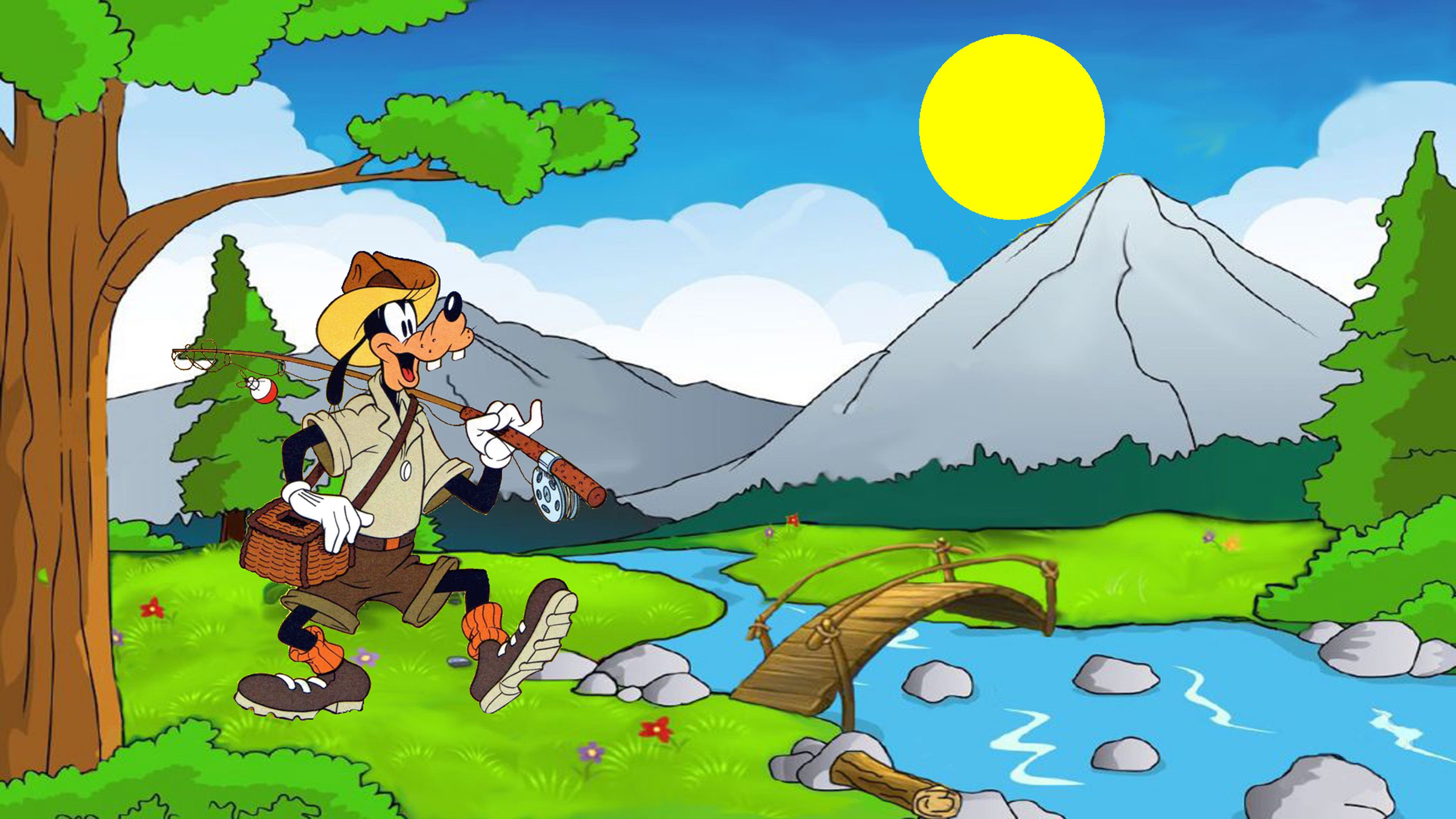 Pippo pesca cartone Disney, 3840x2160 Ultra HD, PC