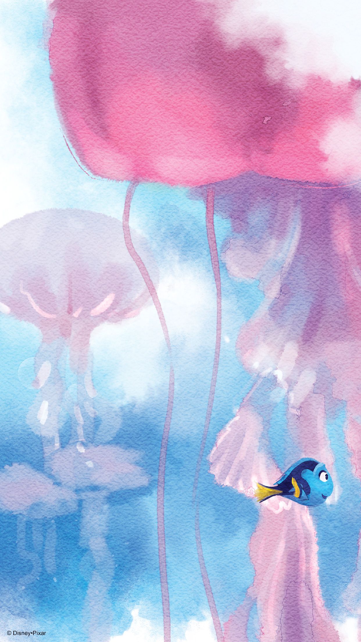 Dory tra meduse rosa, 1242x2208 Full HD Verticale, Smartphone