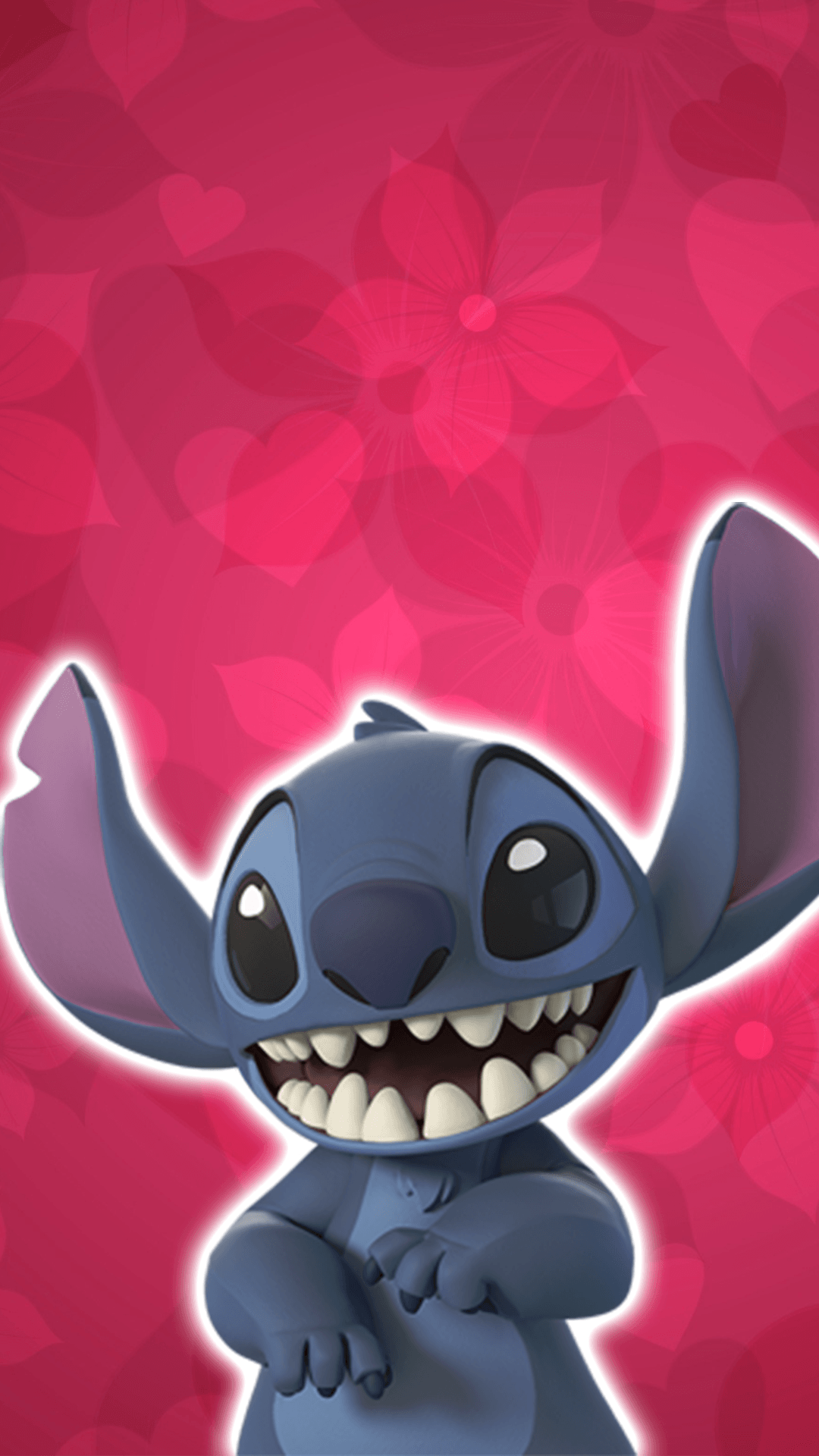 Stitch San Valentino sfondo rosa, Lilo & Stitch, 1080x1920 Verticale, Mobile