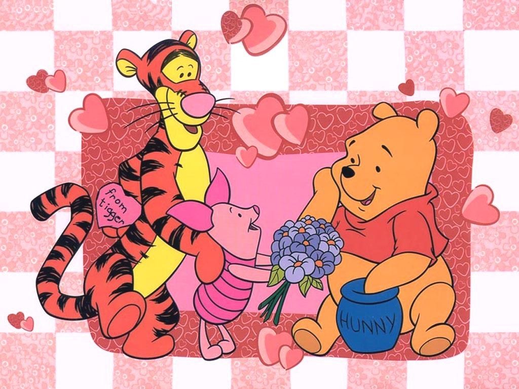 Winnie the Pooh San Valentino, 1024x768 HD, Laptop
