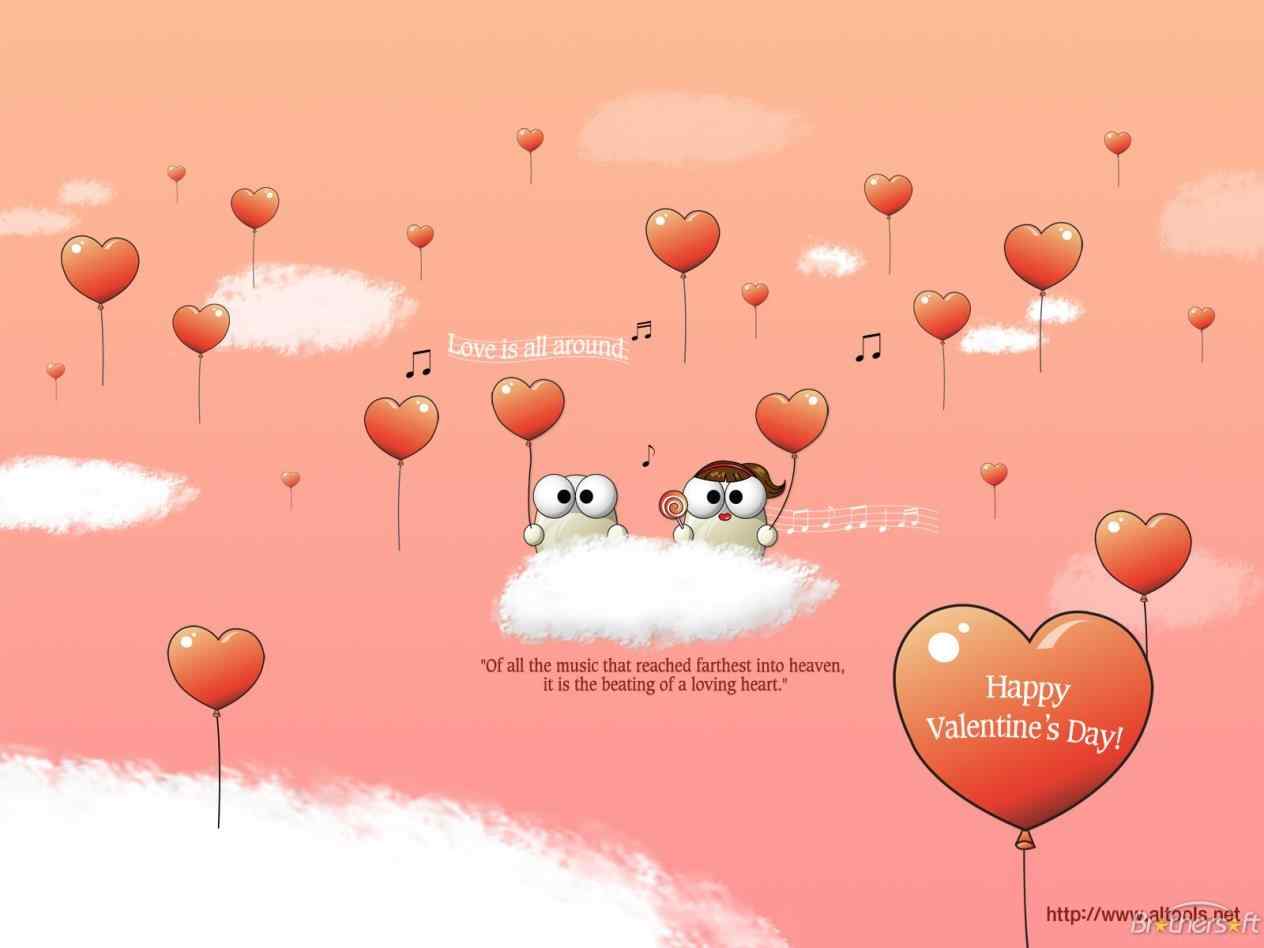 Due gatti innamorati cuori, 1517x853 720p, PC