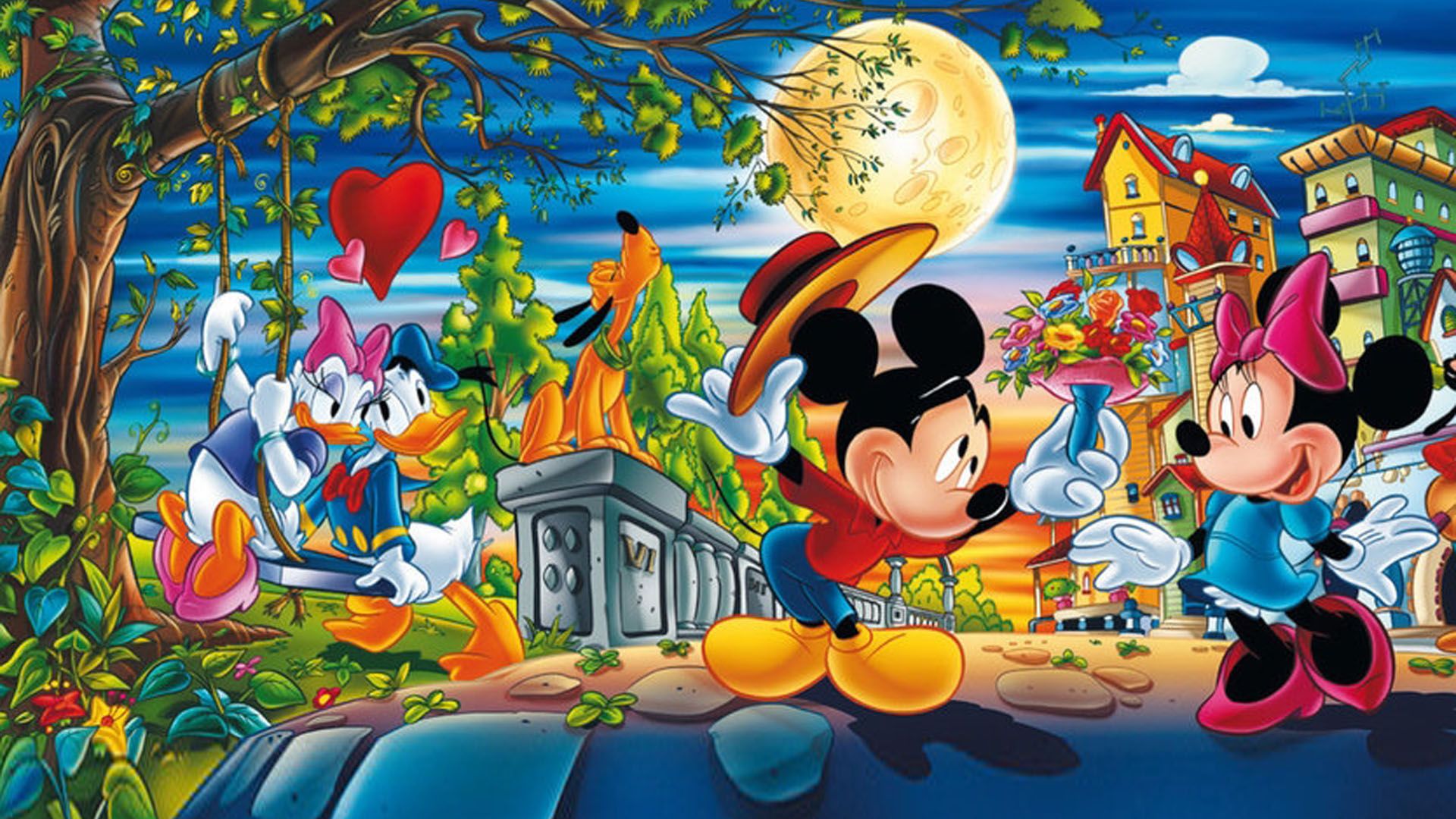 Topolino Minnie Paperino San Valentino, Mickey Mouse, 1920x1080 Full HD 1080p, Desktop