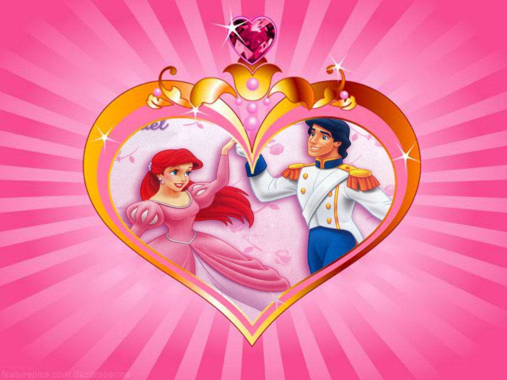 Ariel e principe Eric, cuore, 1024x768 HD, Desktop