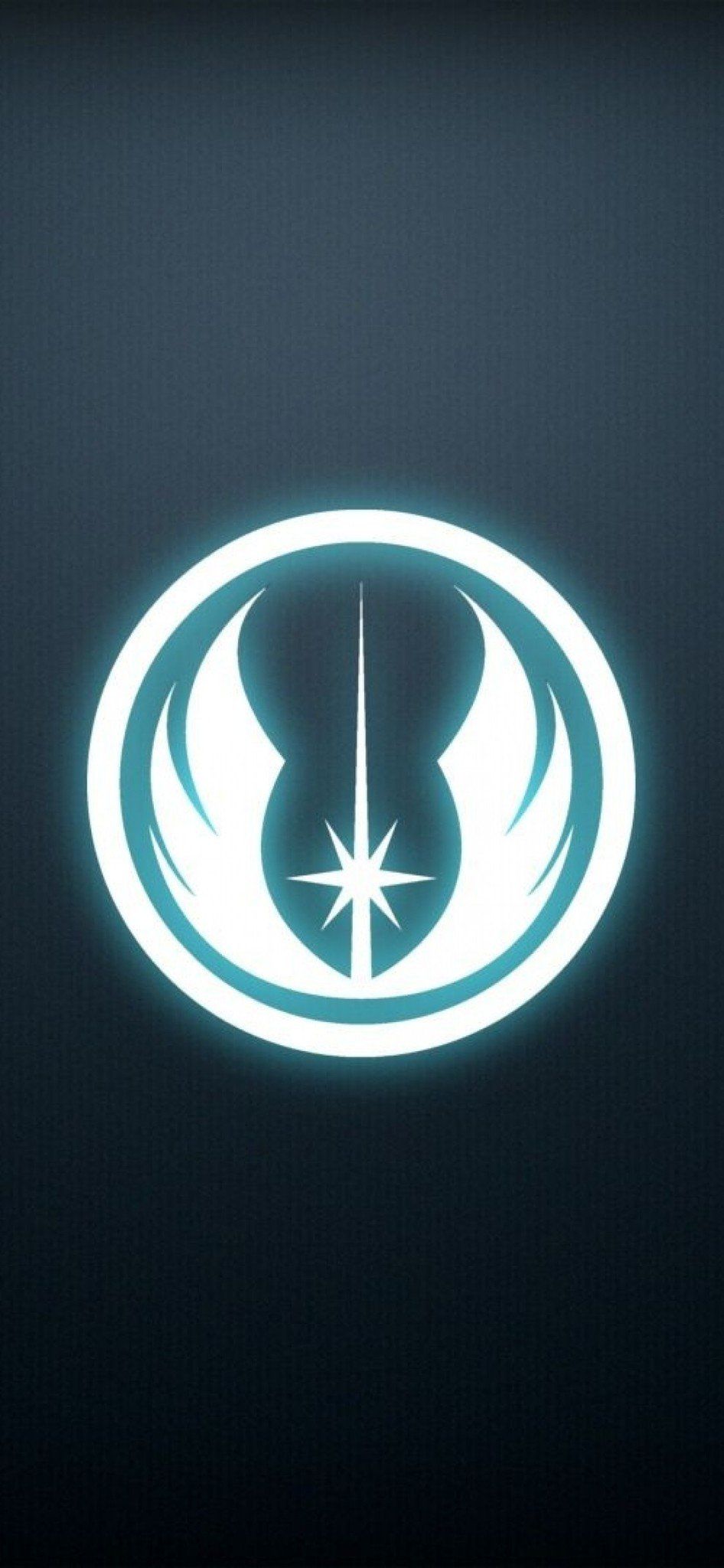Simbolo Jedi minimalista blu, 946x2048 Full HD Verticale, iPhone Pro
