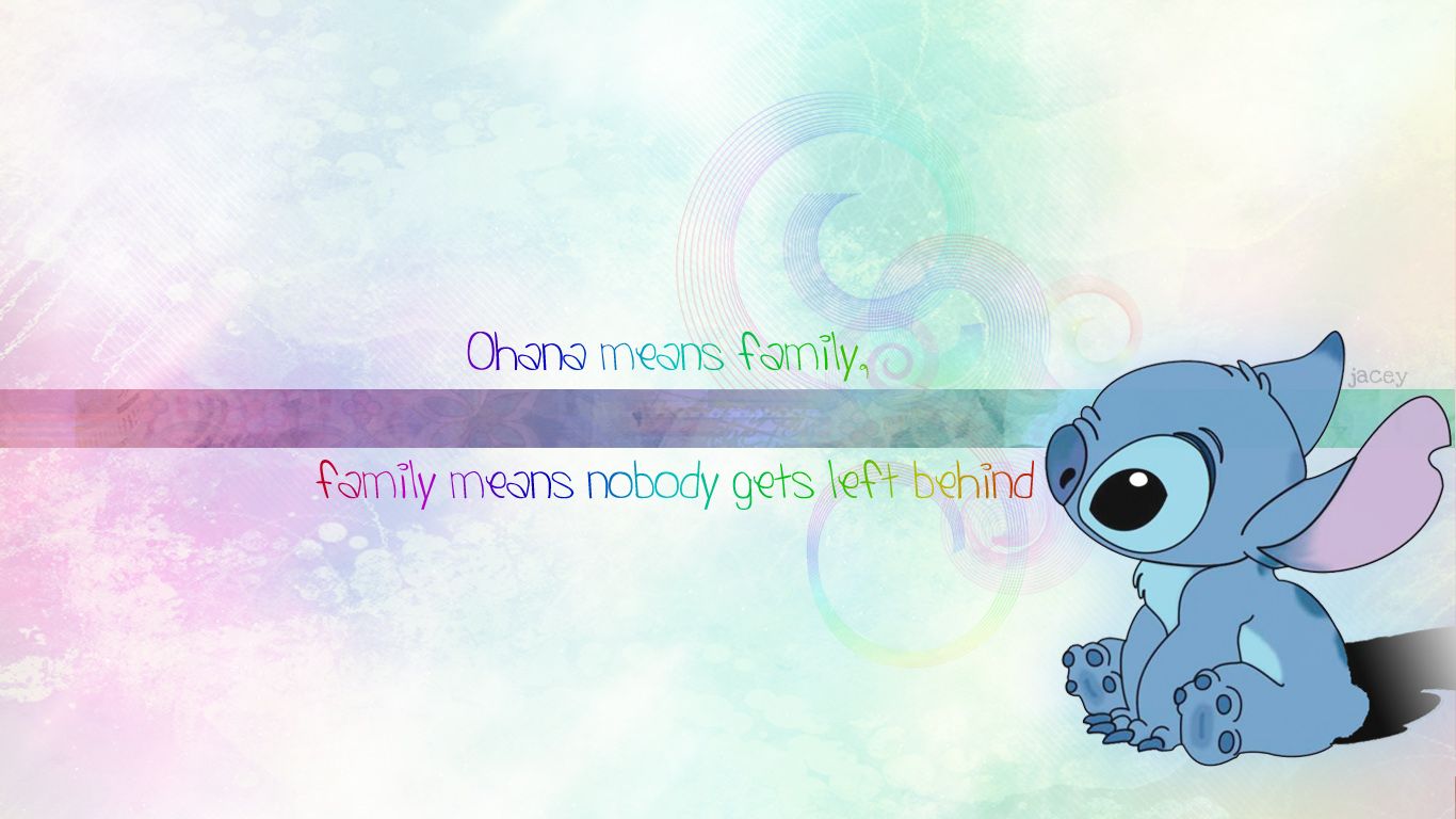 Stitch con citazione Ohana, 1366x768 720p, Laptop