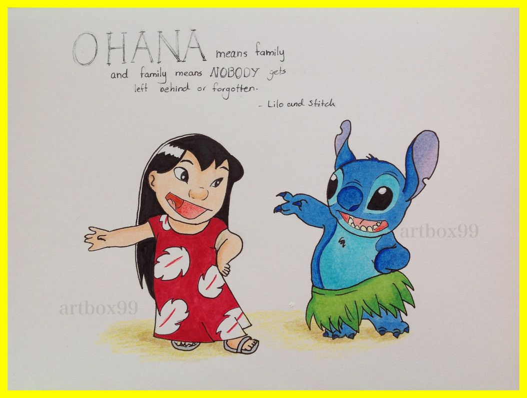 Stitch citazione Ohana parete, 1000x1000 HD, Desktop