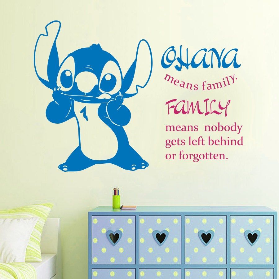 Stitch adesivo murale citazione Ohana, 900x900 HD, Desktop