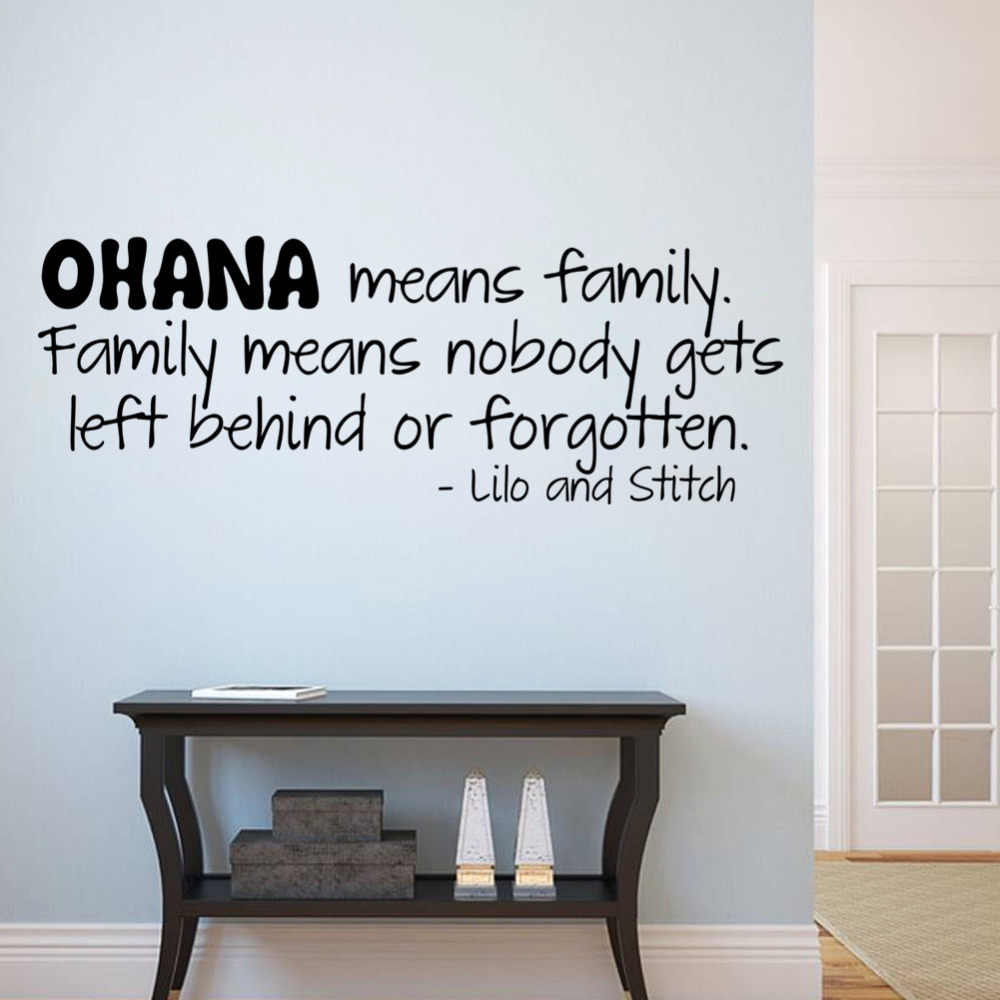 Adesivo murale citazione Ohana Stitch, 1000x1000 HD, Desktop