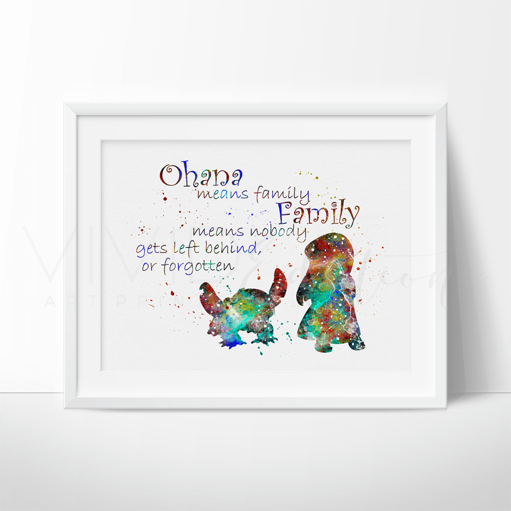 Stitch acquarello citazione Ohana, 1024x1024 HD, Desktop