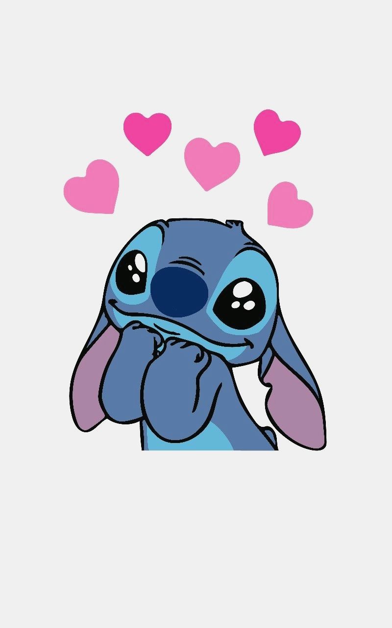 Stitch con cuoricini rosa, 800x1280 Full HD Verticale, iPhone