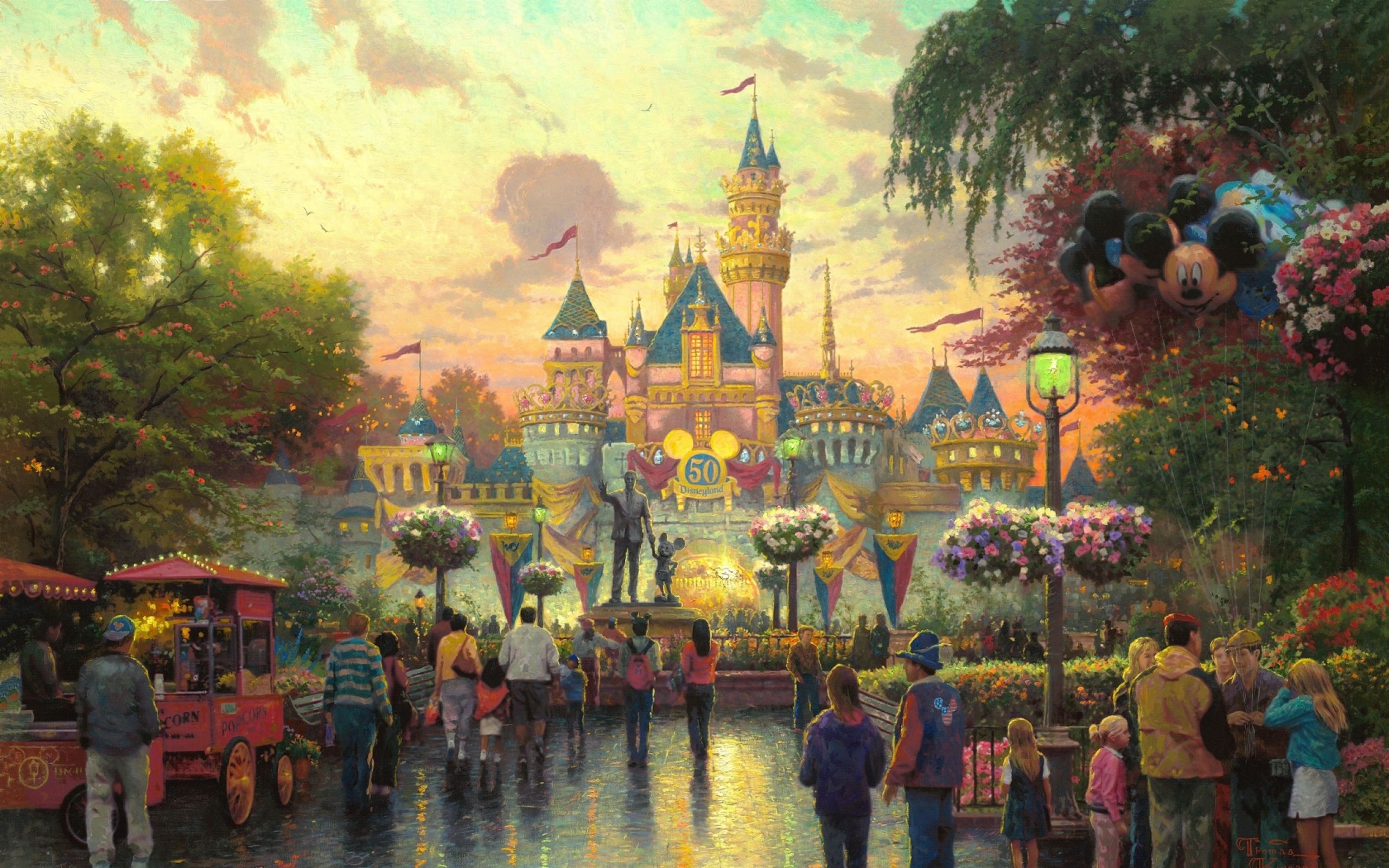 Castello Disneyland con folla, 2560x1600 2K, Desktop
