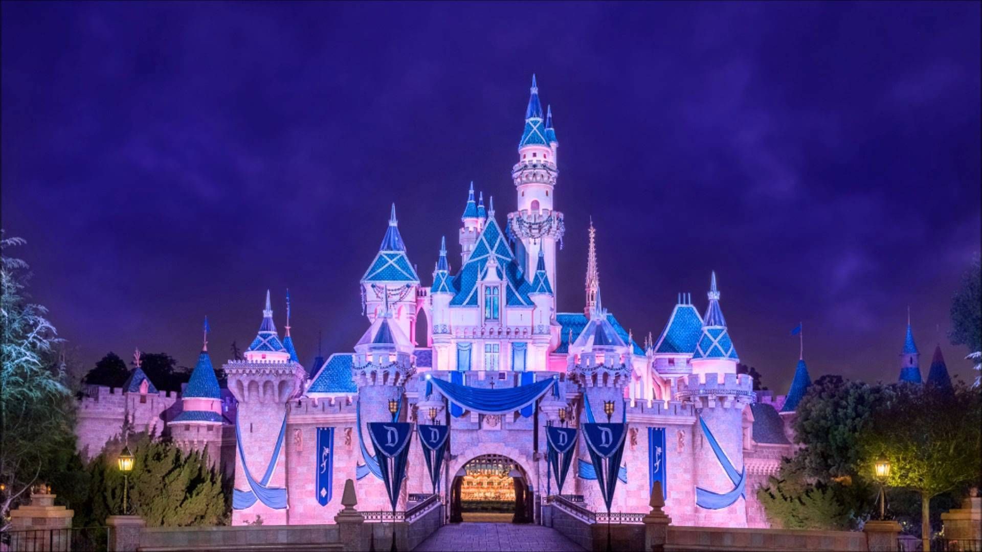 Castello Disneyland notturno illuminato, 1920x1080 Full HD 1080p, PC