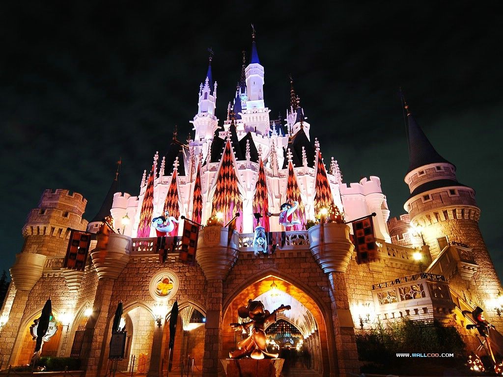 Castello Disney illuminato Halloween, 1024x768 HD, PC