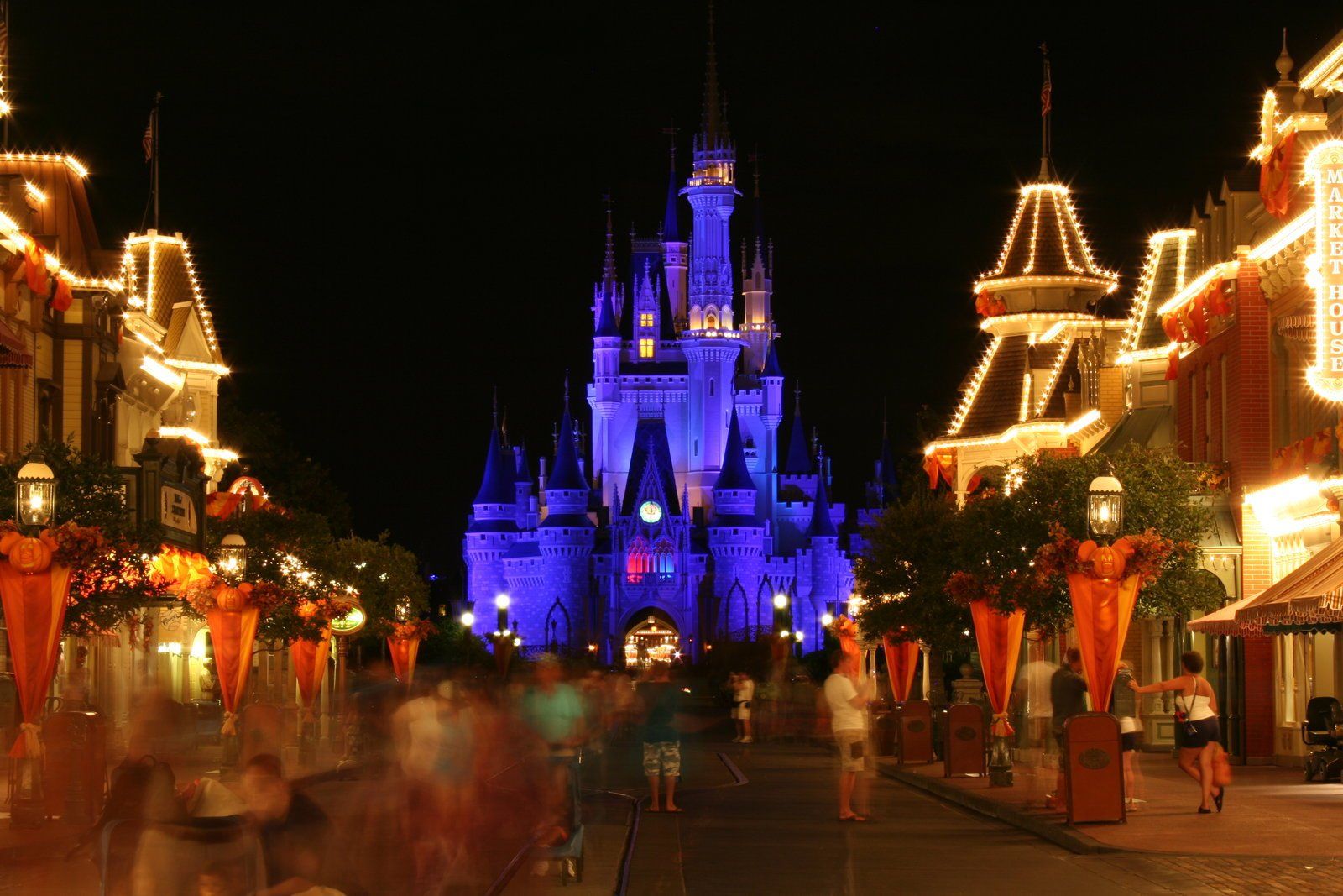 Castello Disney illuminato notte, 1280x720 HD, Desktop