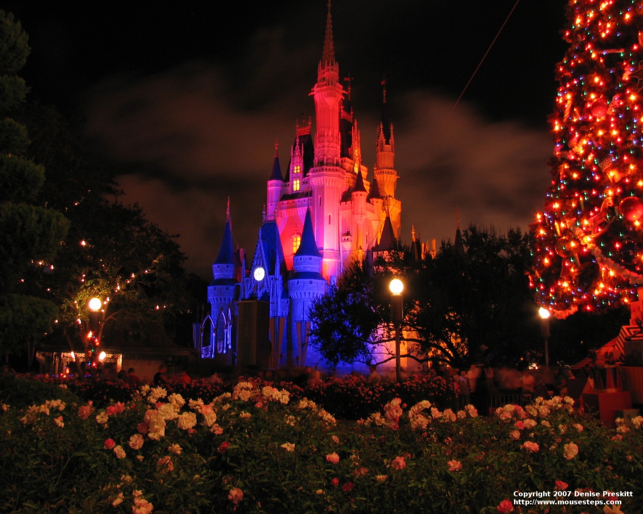 Castello Disney illuminato Natale, 1280x1024 HD, Desktop