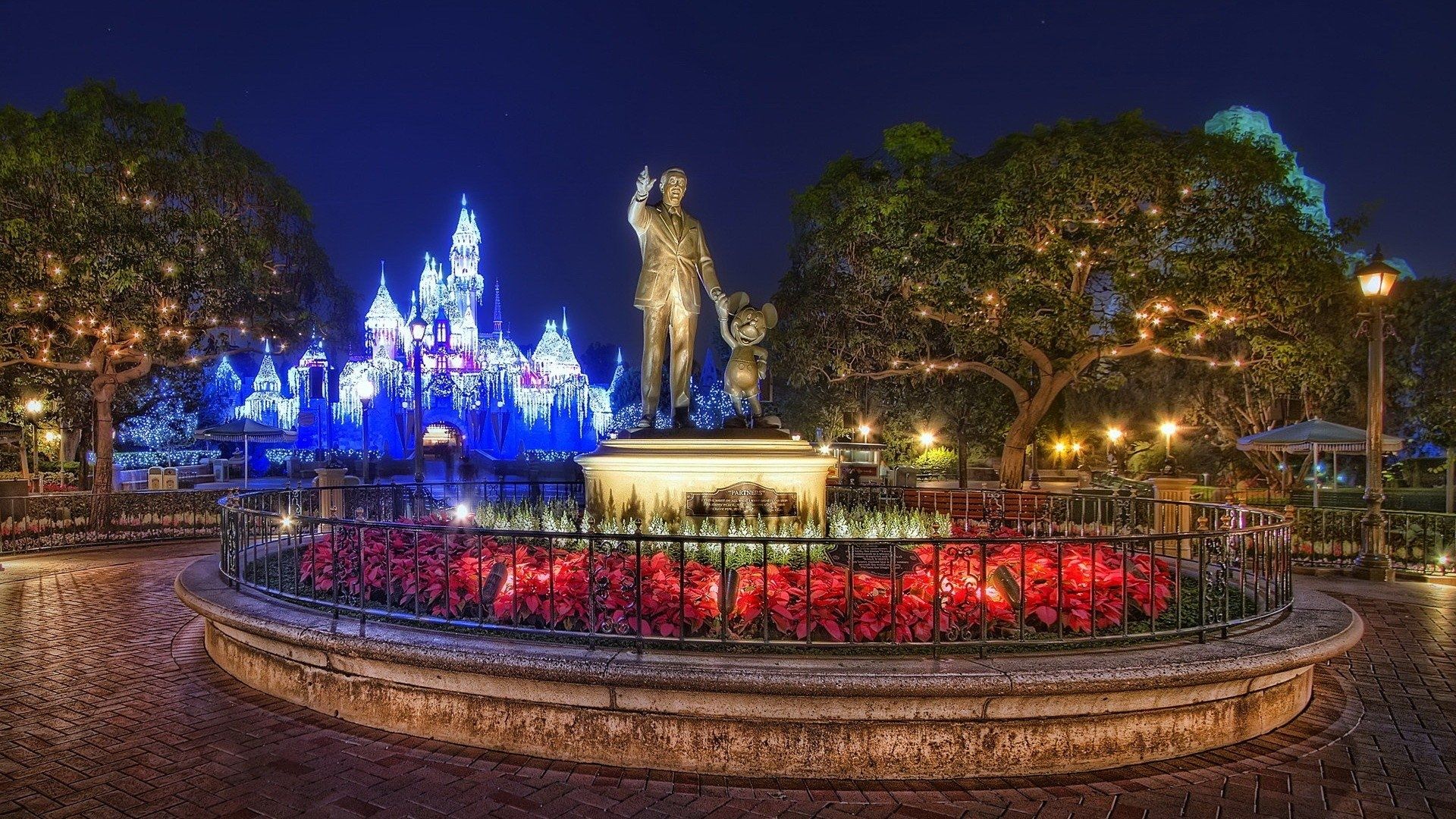 Castello Disneyland statua Walt Disney, 1920x1080 1080p, PC