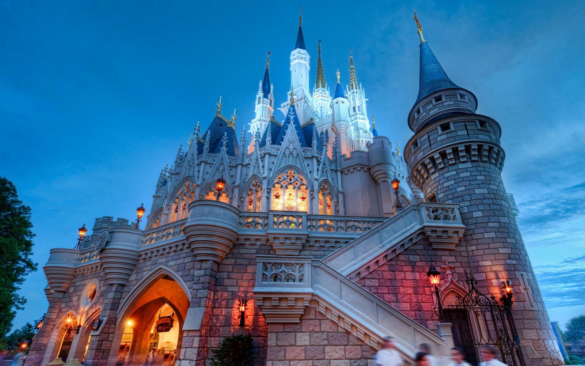 Castello Disneyland illuminato sera, 1920x1200 Full HD+ WUXGA, PC Desktop