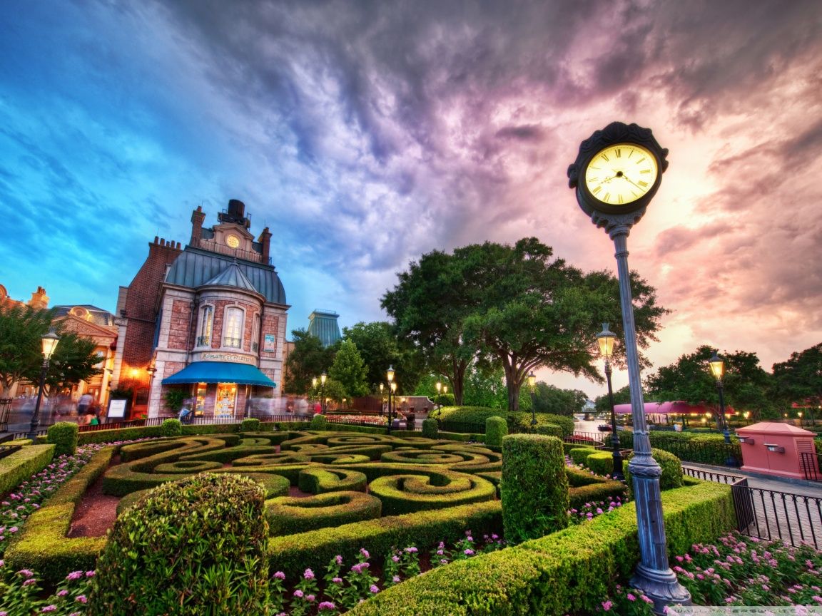 Disney World orologio giardino, 1152x864 HD, PC Desktop