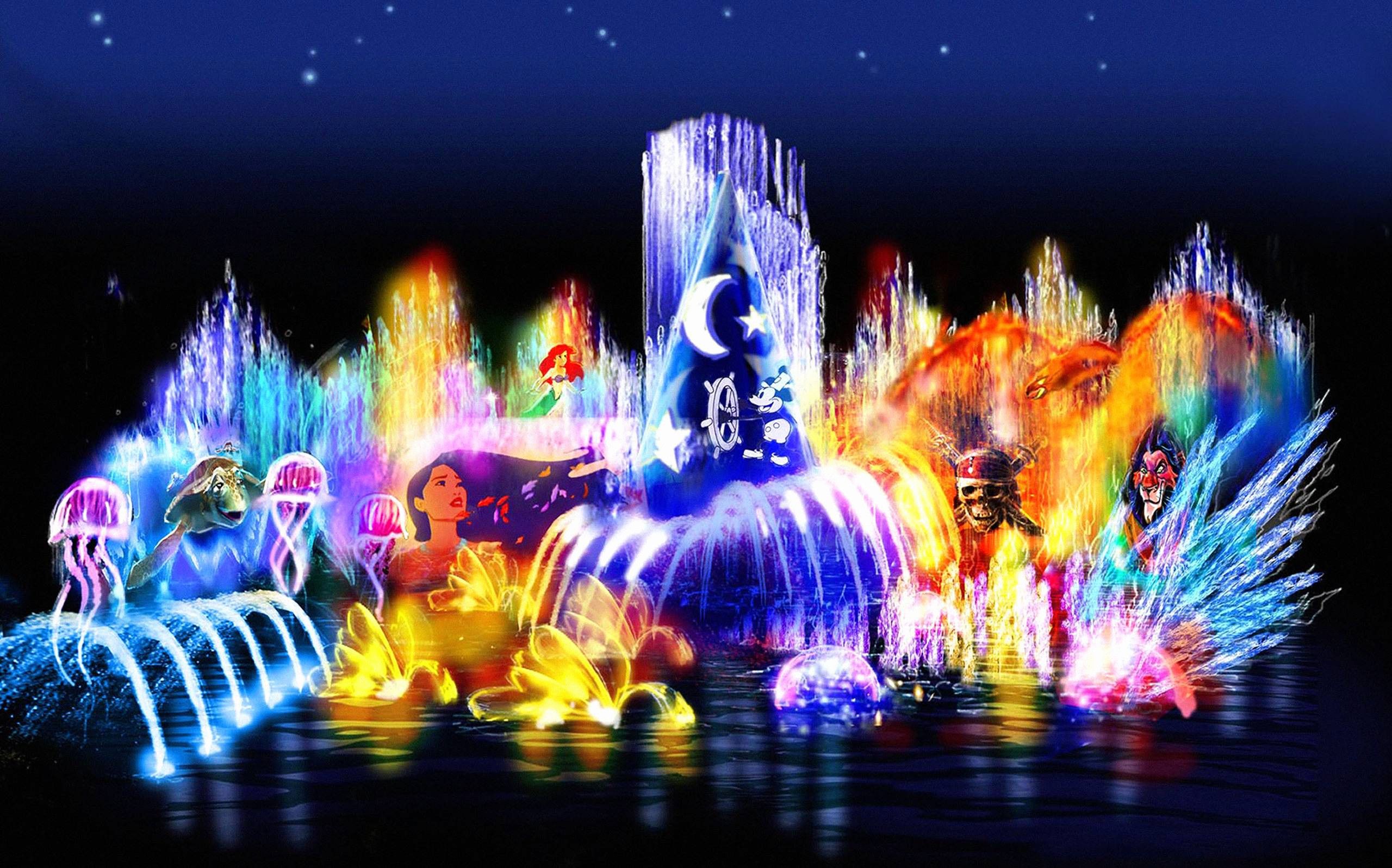 Personaggi Disney fontana luminosa, 2560x1597 1440p, Desktop