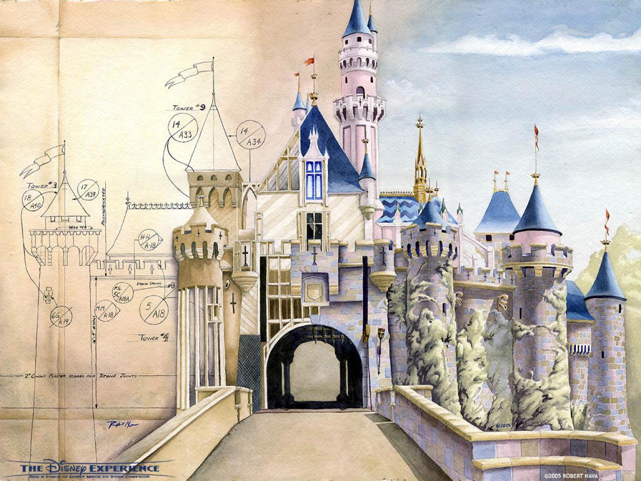 Castello Disney disegno vintage, 1280x960 720p, PC