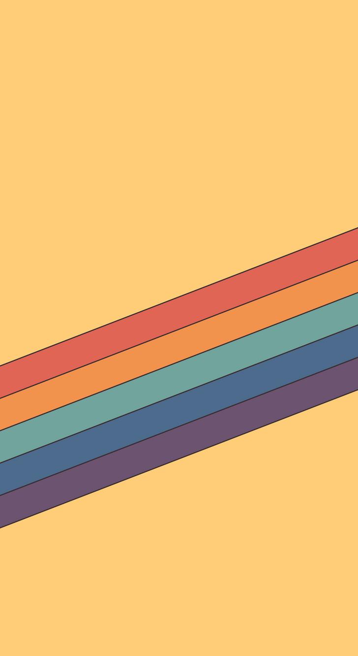 Strisce retro arcobaleno diagonali, 728x1332 Verticale, Mobile