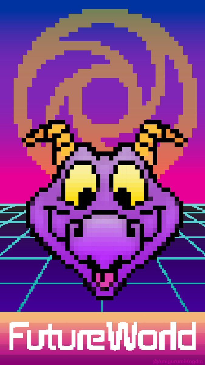 Figment drago pixel art Epcot, 675x1200 Verticale, Telefono