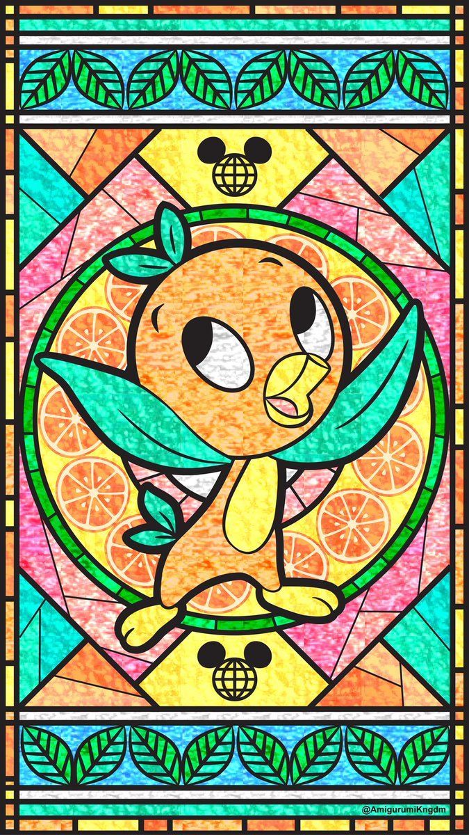 Orange Bird vetrata Disney, 675x1200 Verticale, Telefono